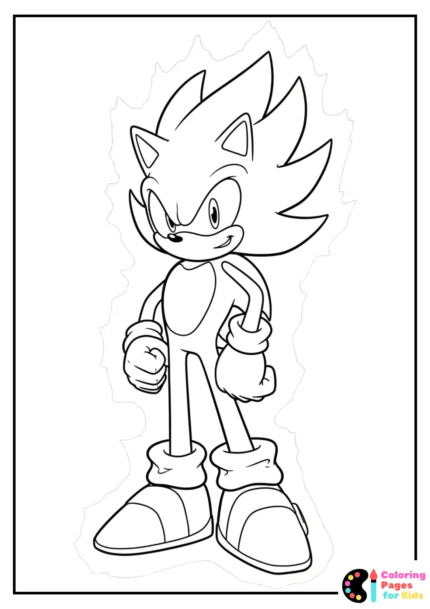 super sonic standing heroically