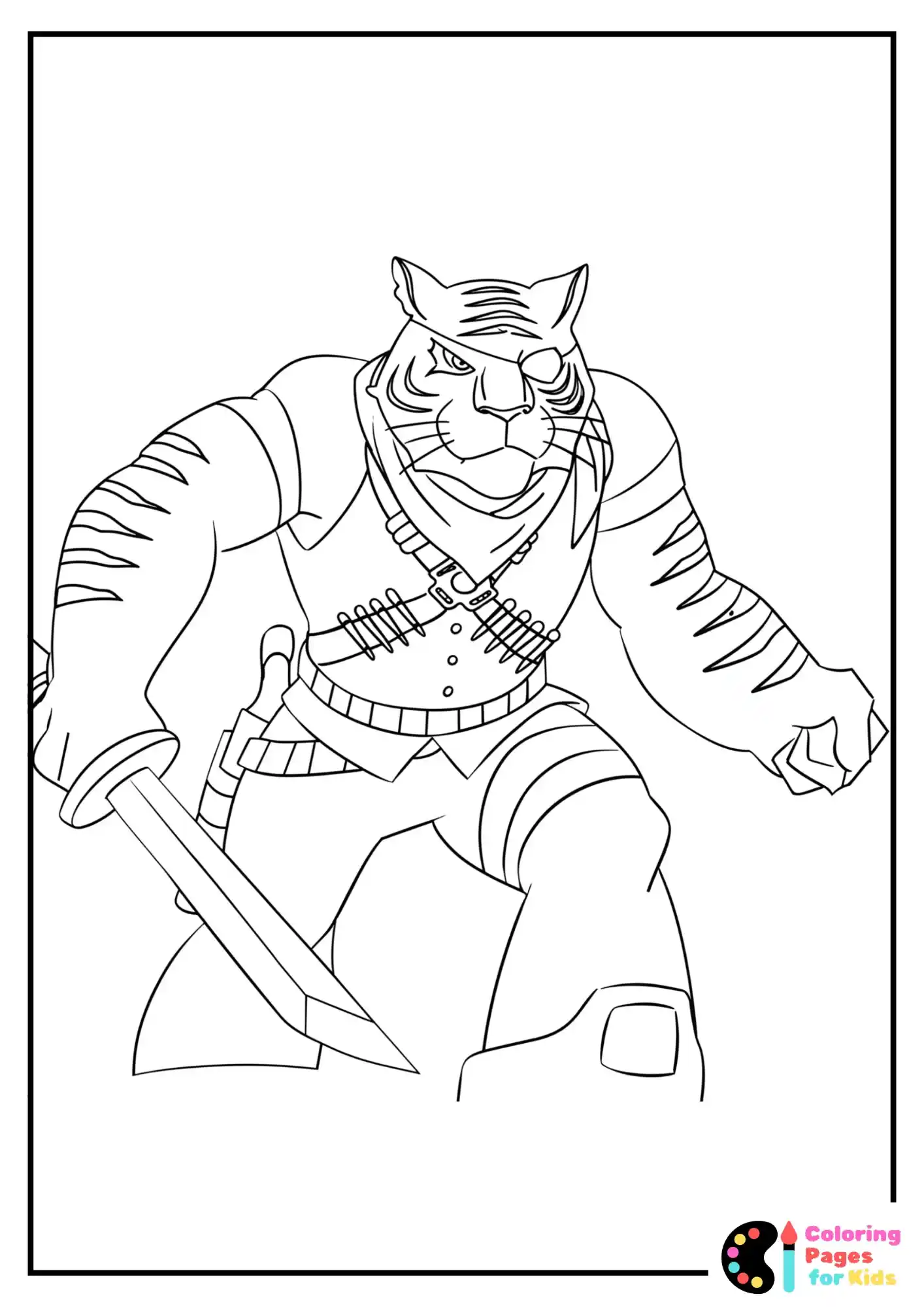 Ninja Turtles Coloring Pages for Kids (Free PDF Printable) 5 tiger claw attacking coloring page