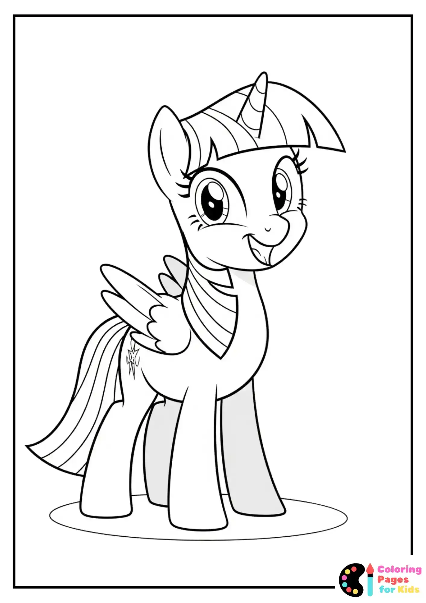 twilight sparkle smiling coloring page