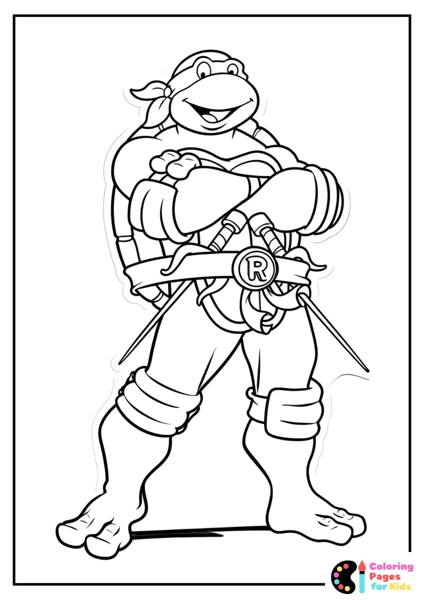 Ninja Turtles Coloring Pages for Kids (Free PDF Printable) 2 young raphael pouting coloring page