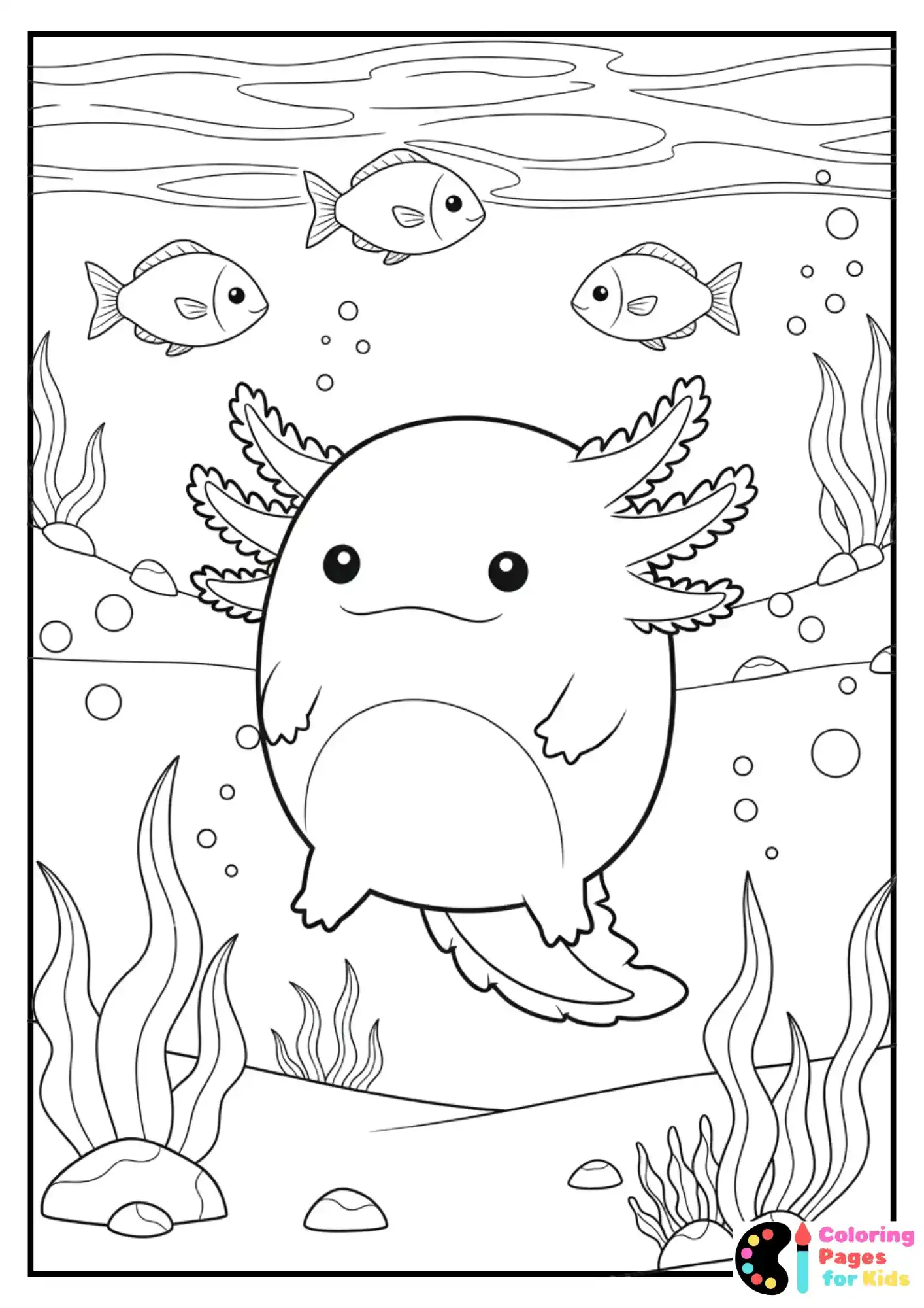 archie the axolotl squishmallow coloring page