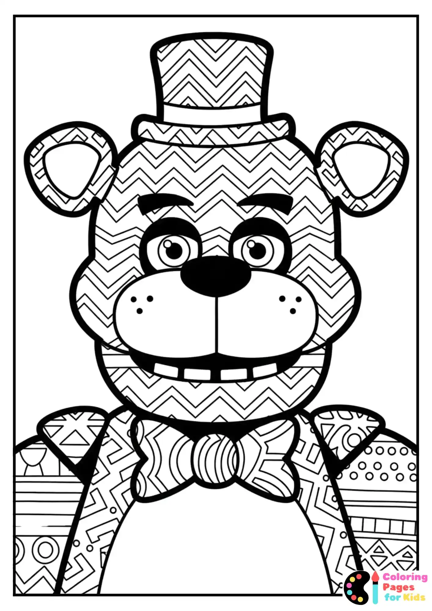 bonnie face outline coloring page