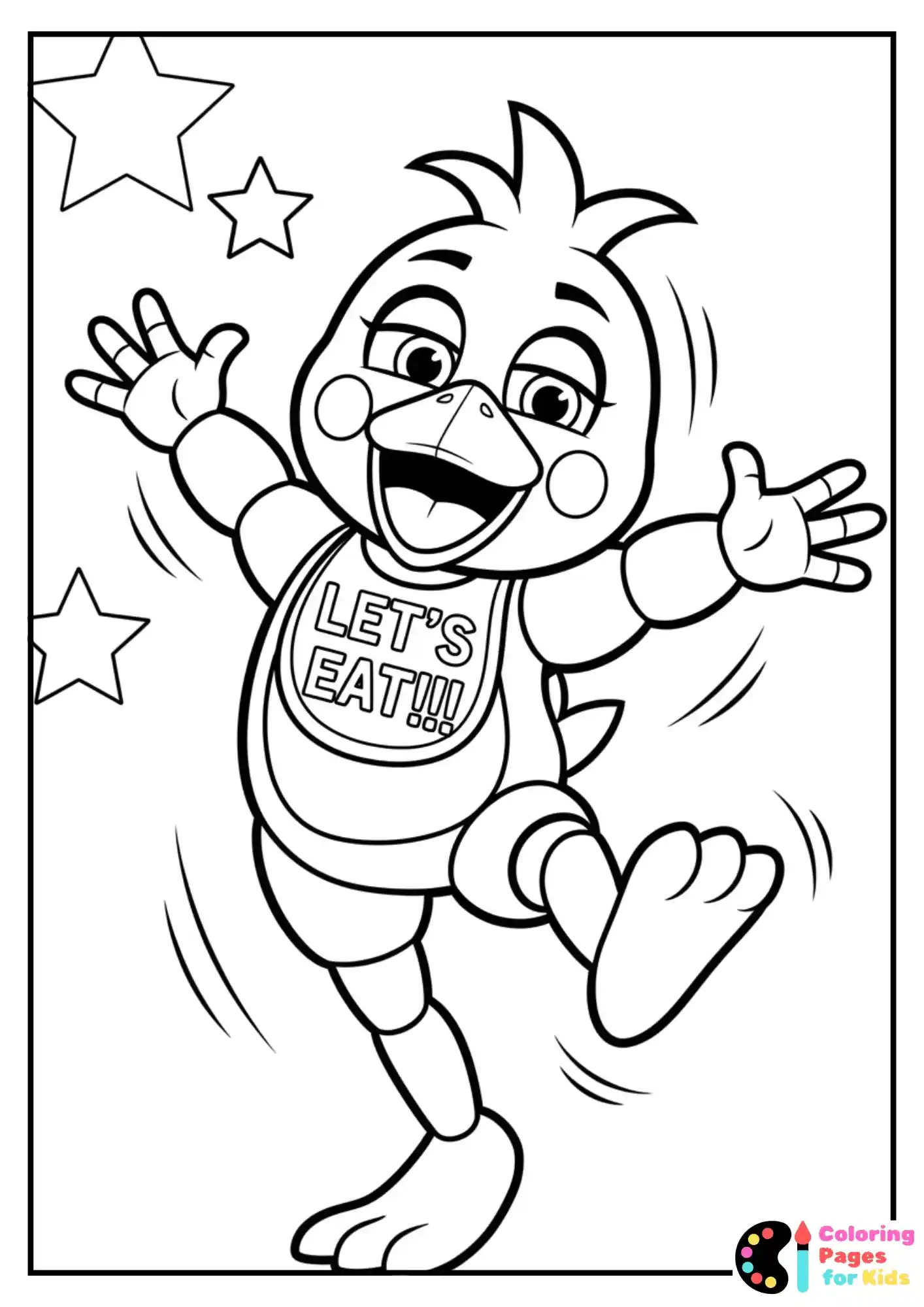 dancing chica coloring page