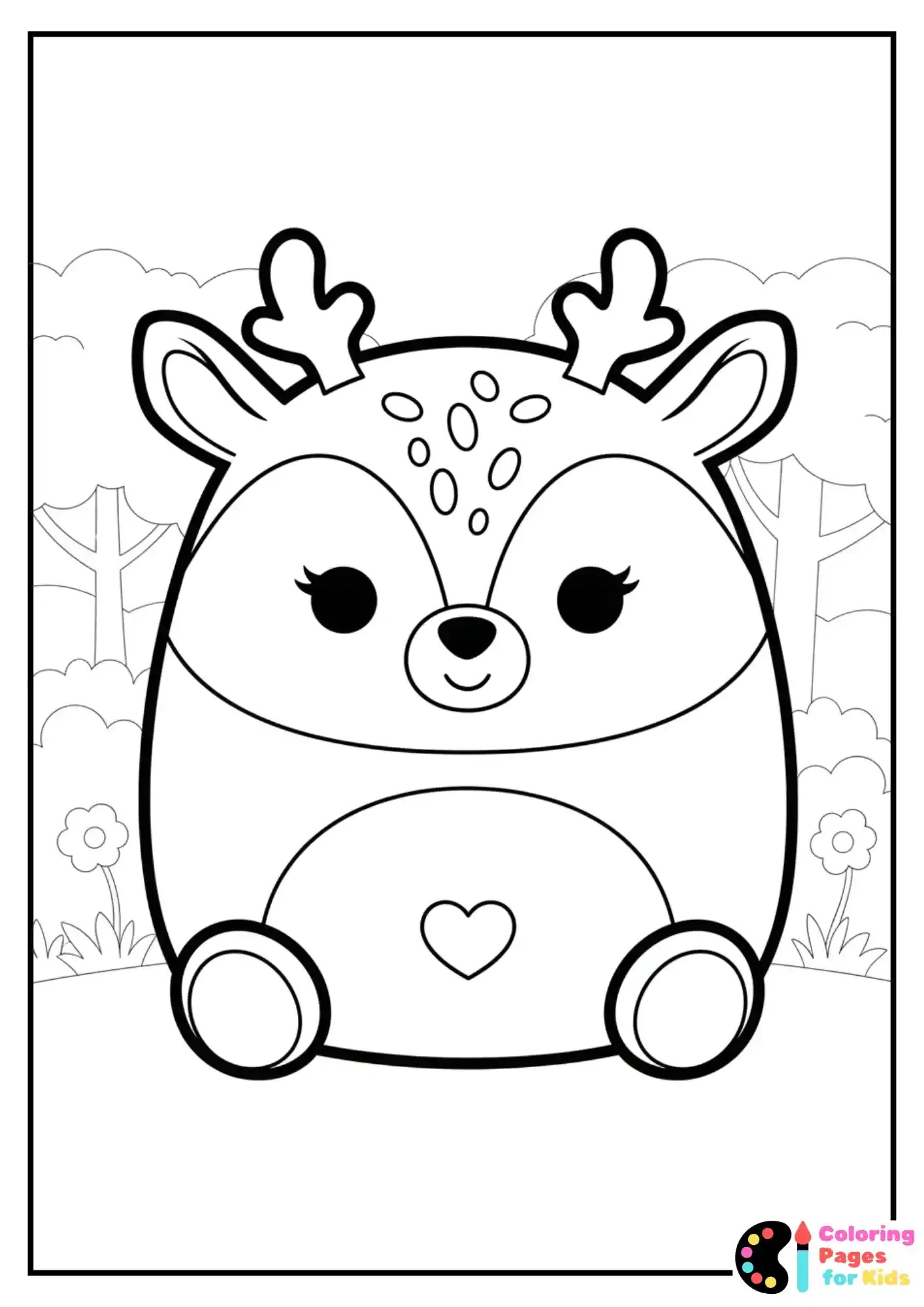 dawn the deer squishmallow coloring page