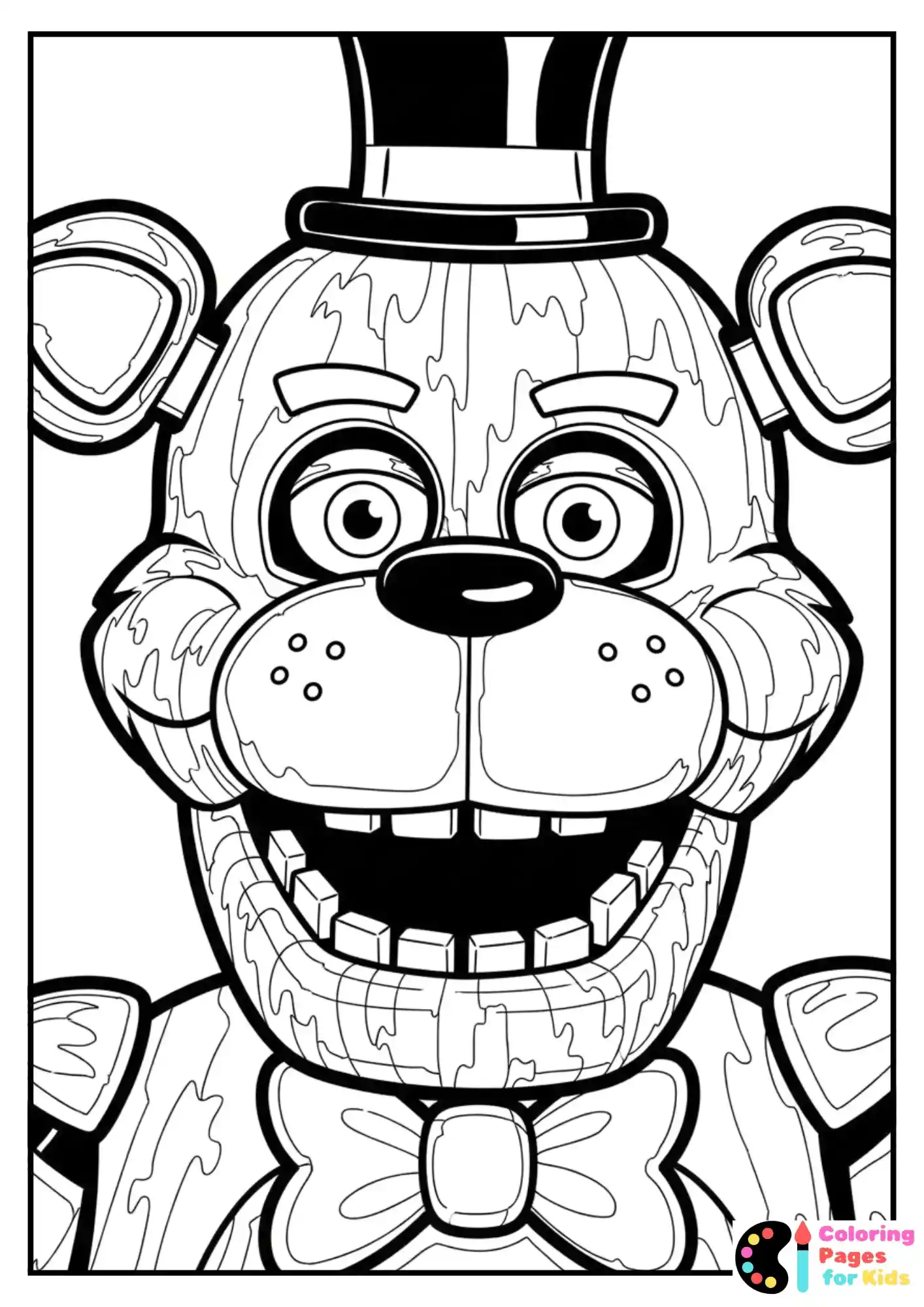 freddy fazbear face coloring page