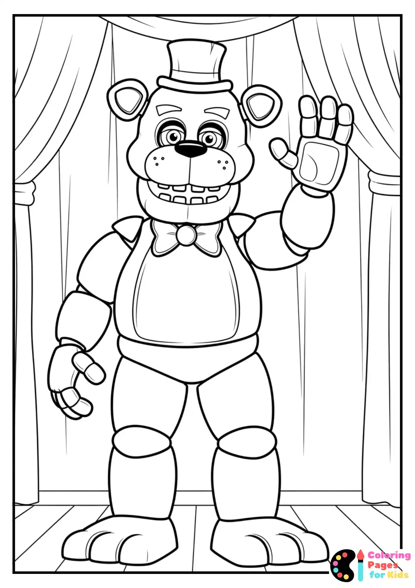 friendly freddy fazbear coloring page