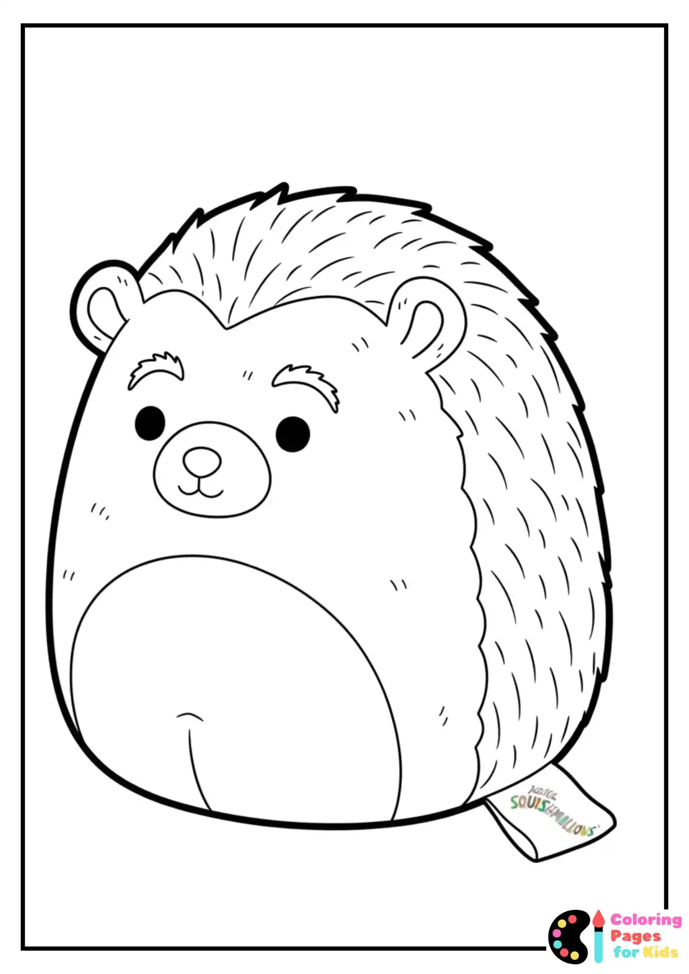 hans the hedgehog squishmallow coloring page