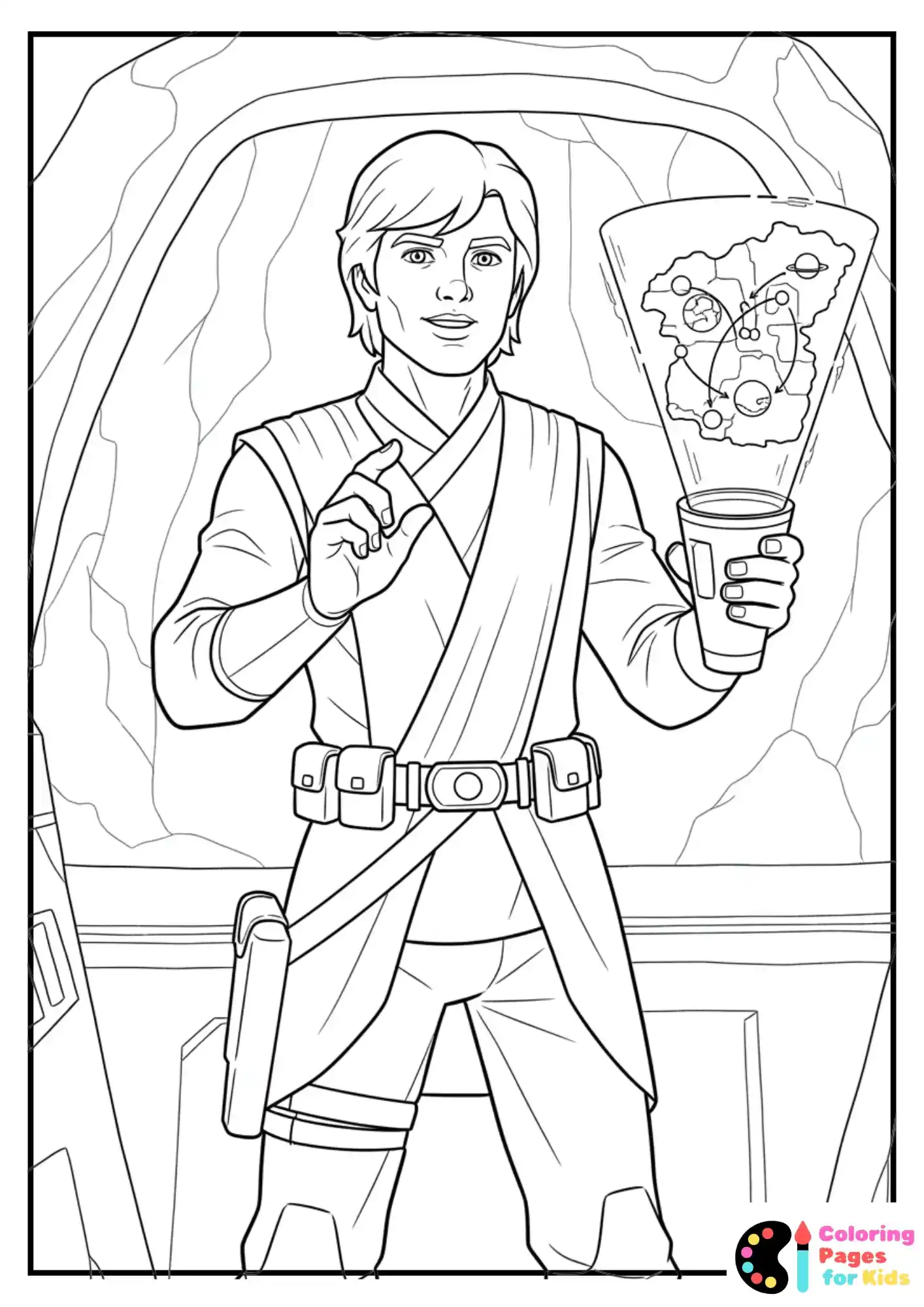 hero with hologram map coloring sheet