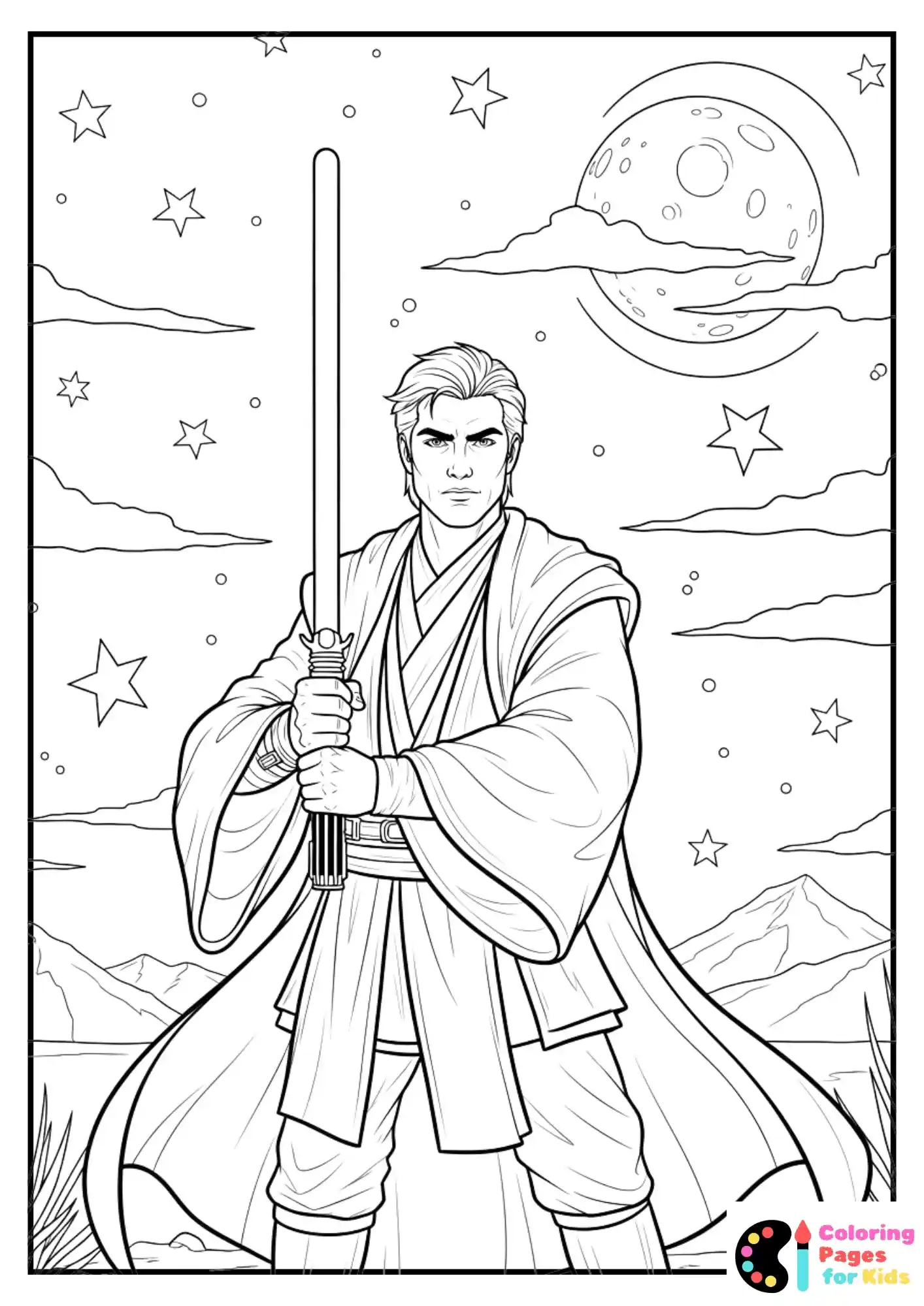 heroic jedi knight coloring page