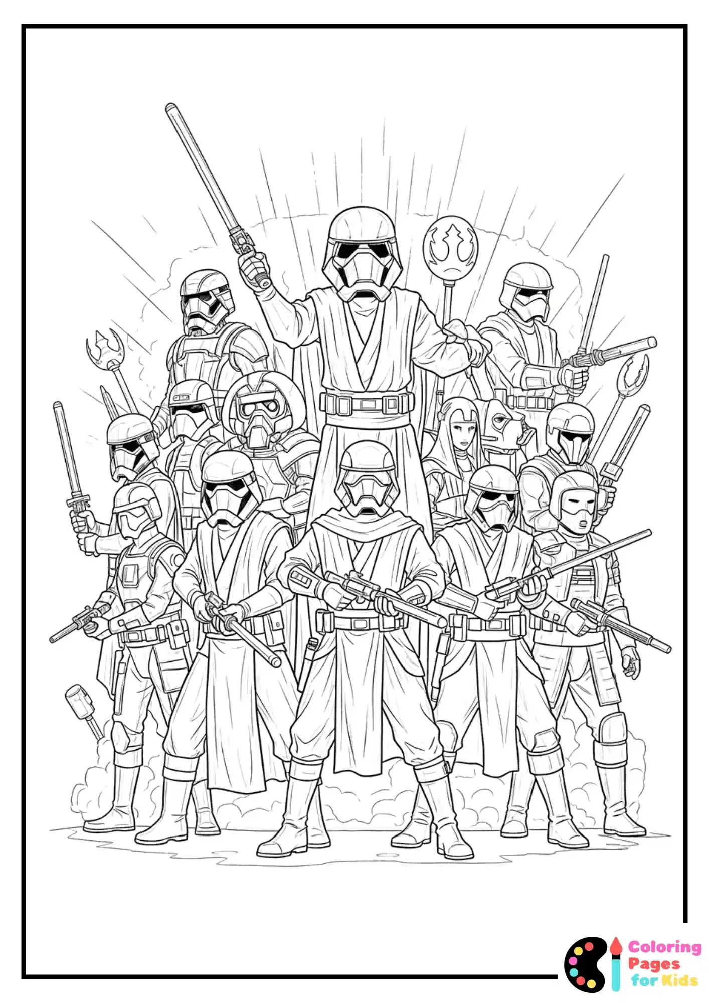 jedi and rebels team coloring sheet