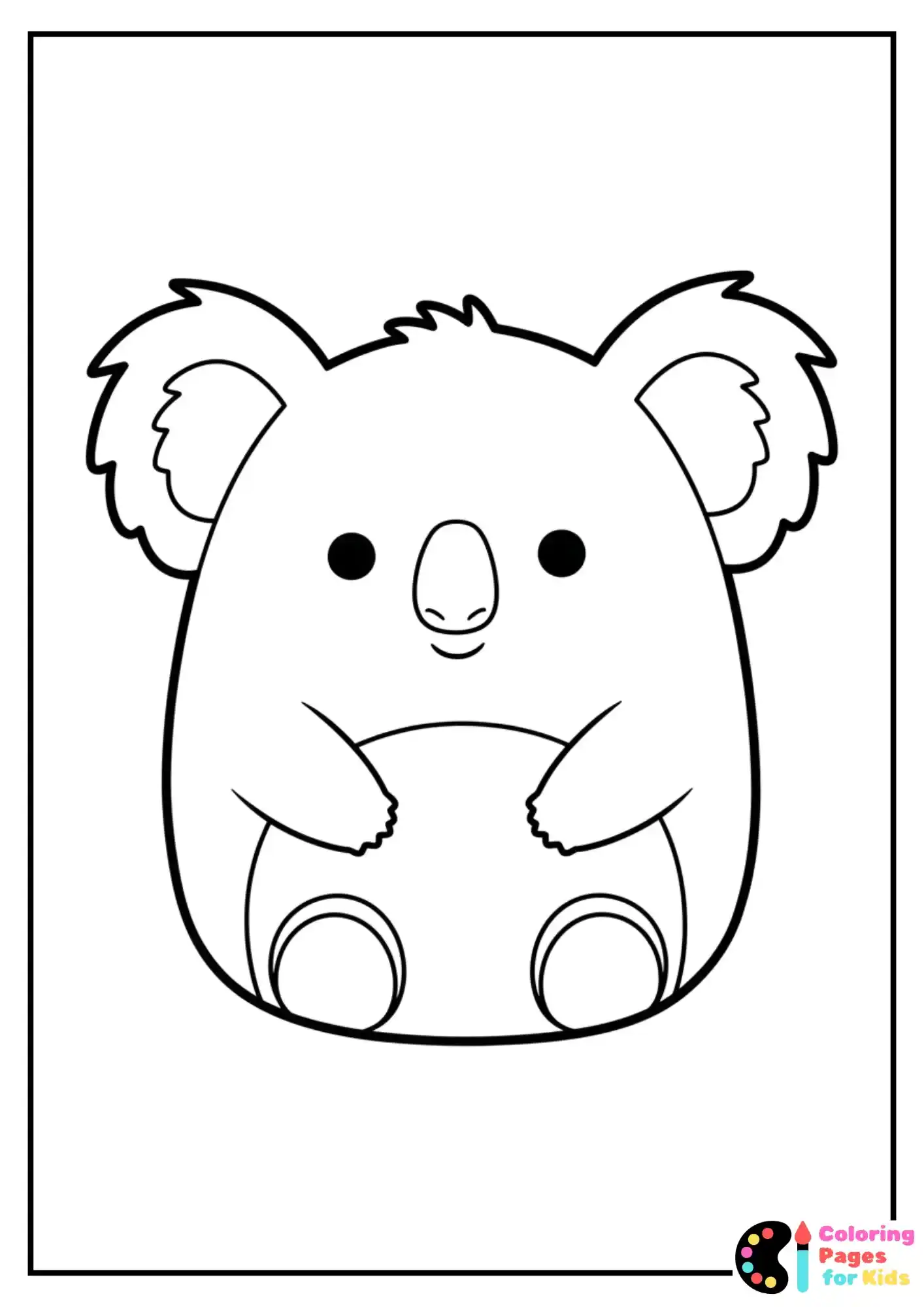kevin the koala squishmallow coloring sheet
