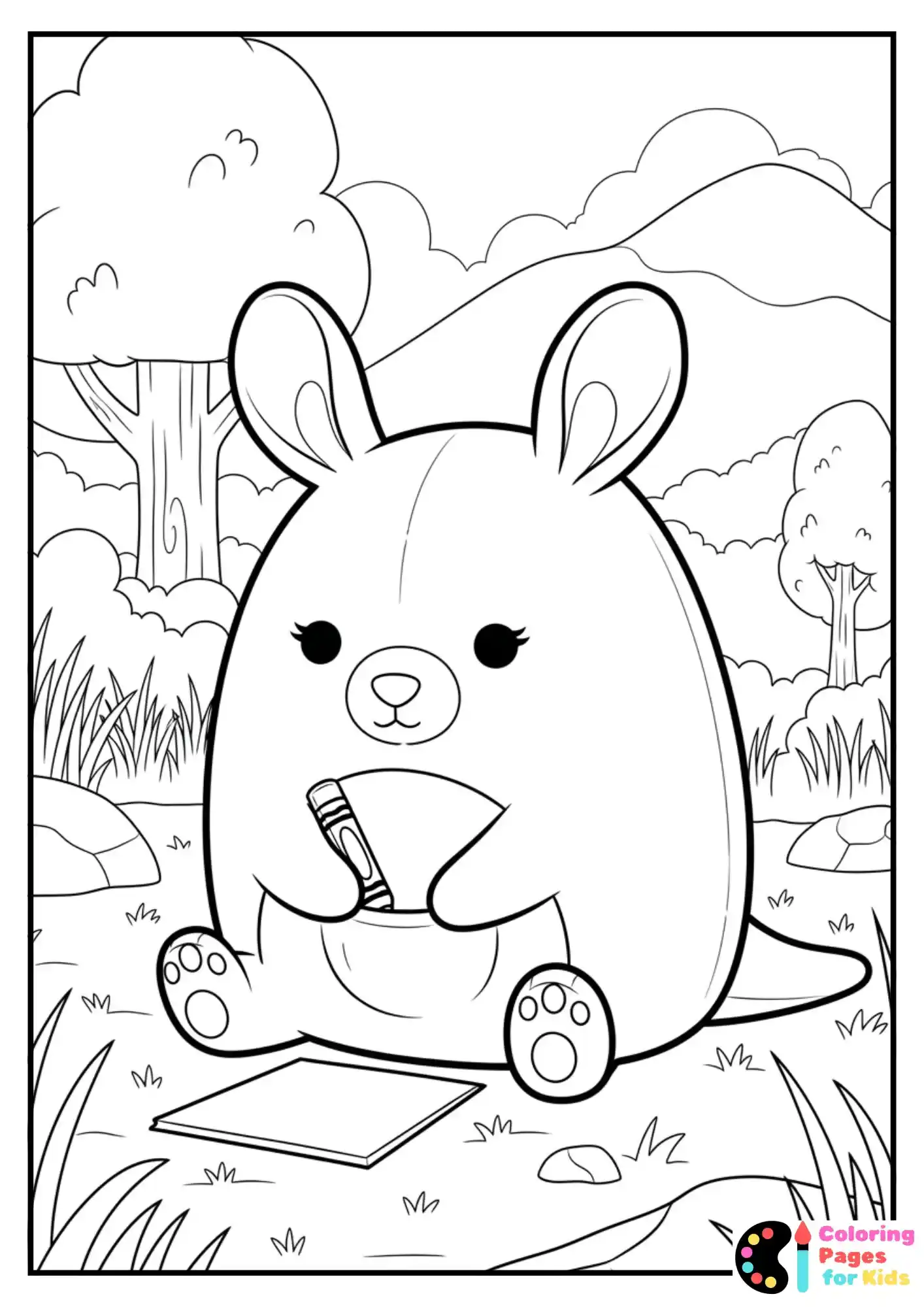 kiki the kangaroo squishmallow coloring sheet