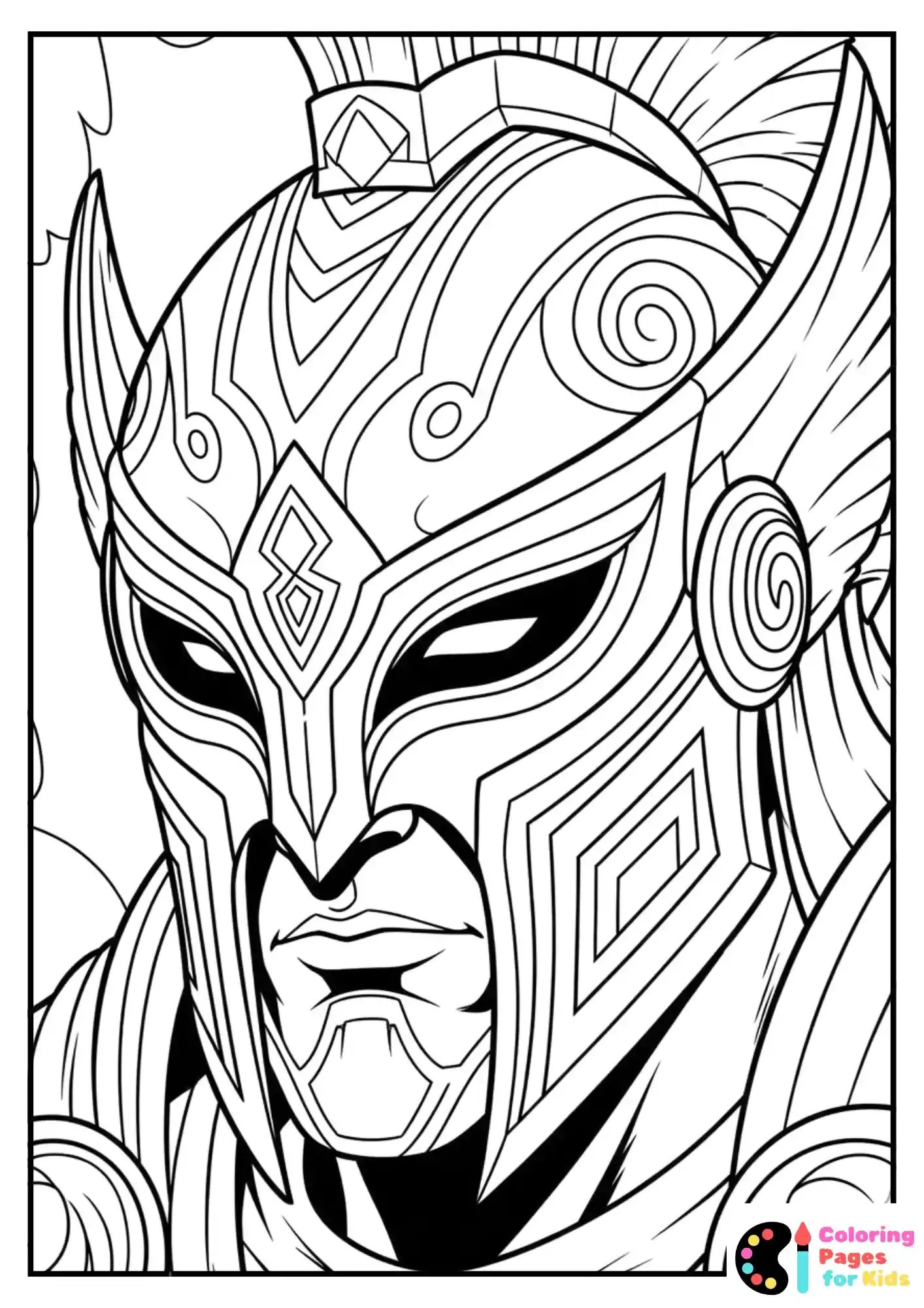 legendary character portrait coloring sheet