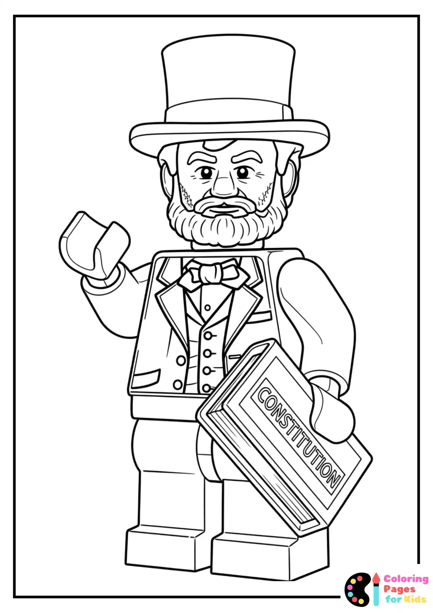 lego abraham lincoln coloring sheet