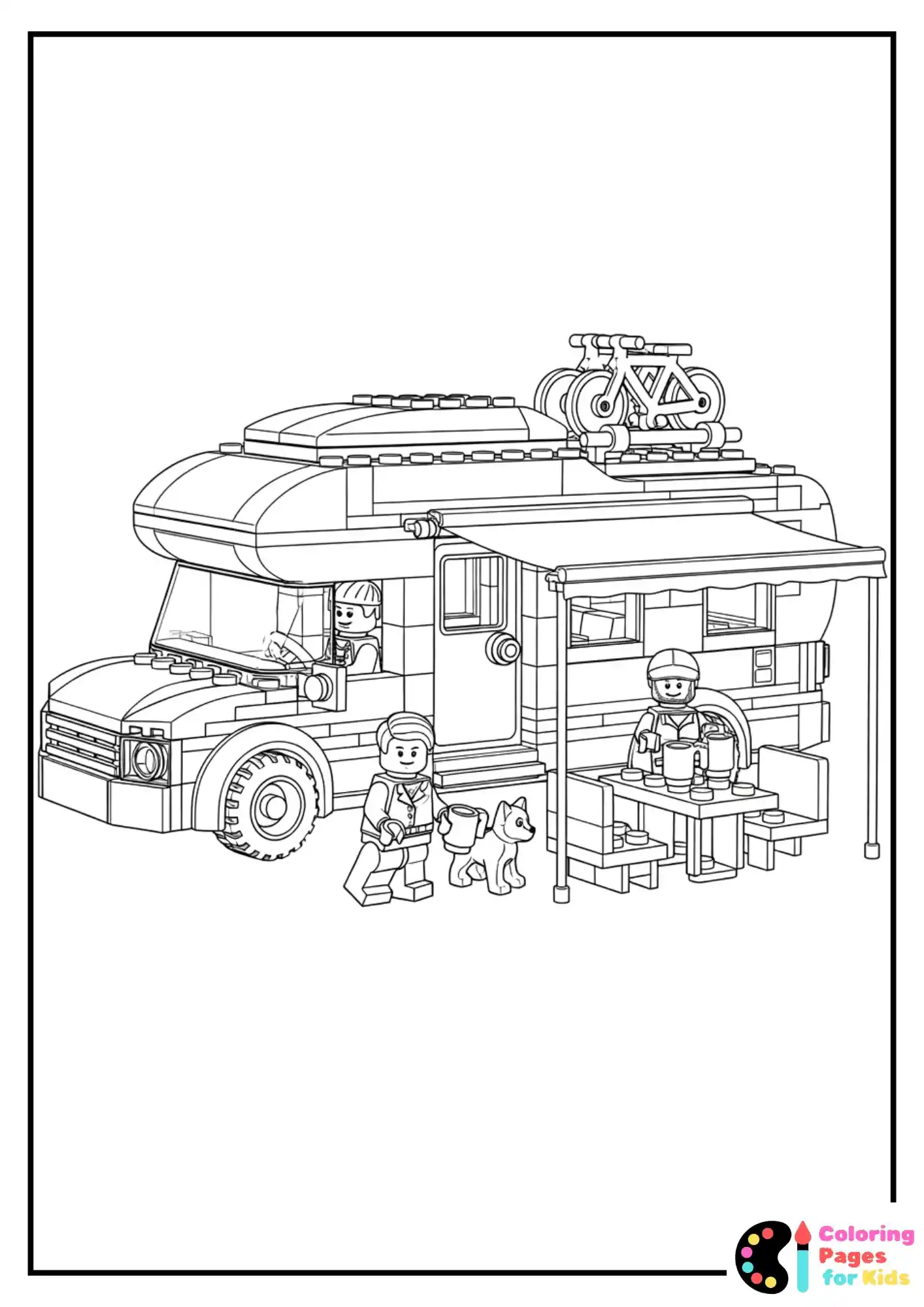 lego city holiday camper van coloring sheet