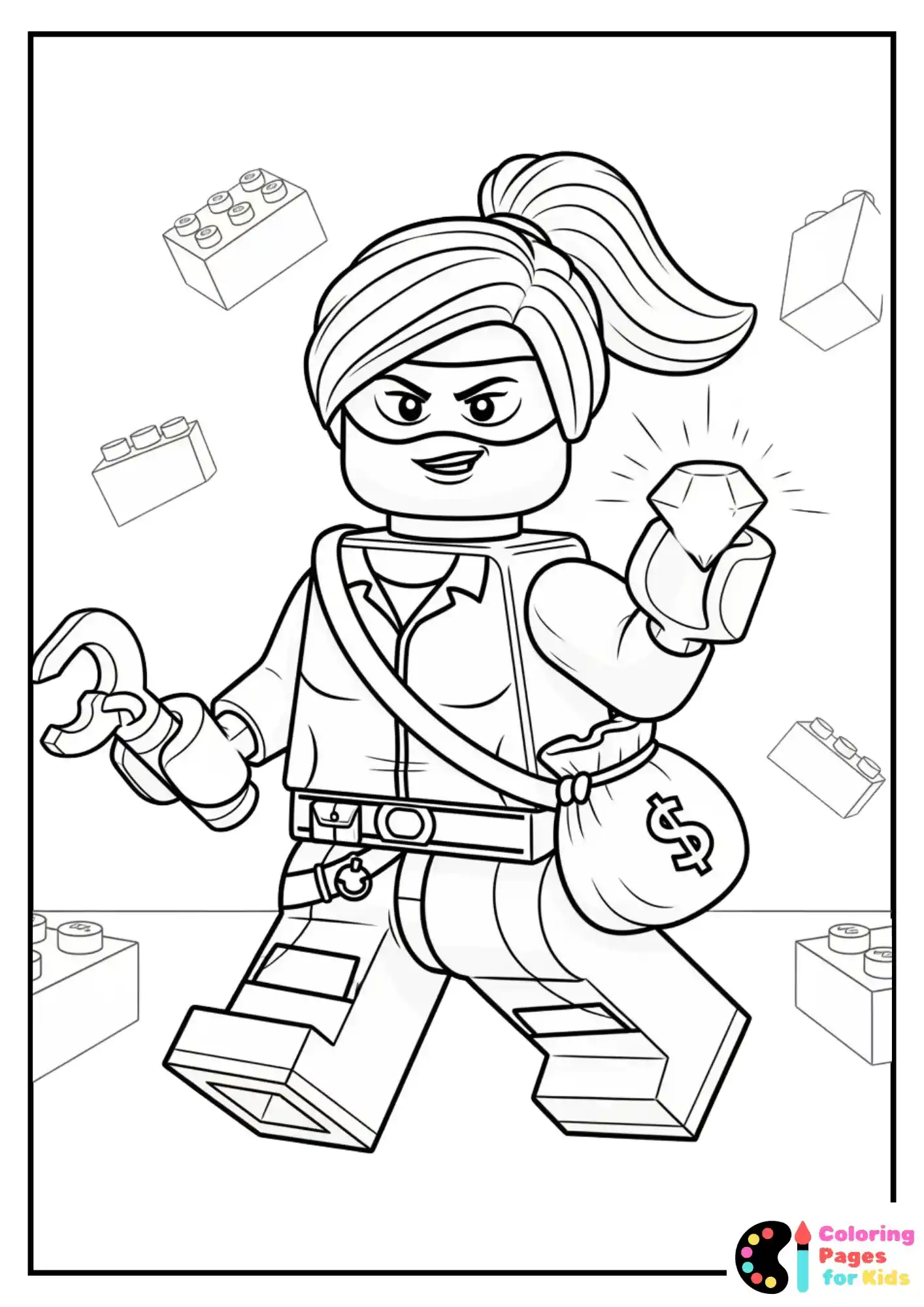 lego female thief coloring sheet