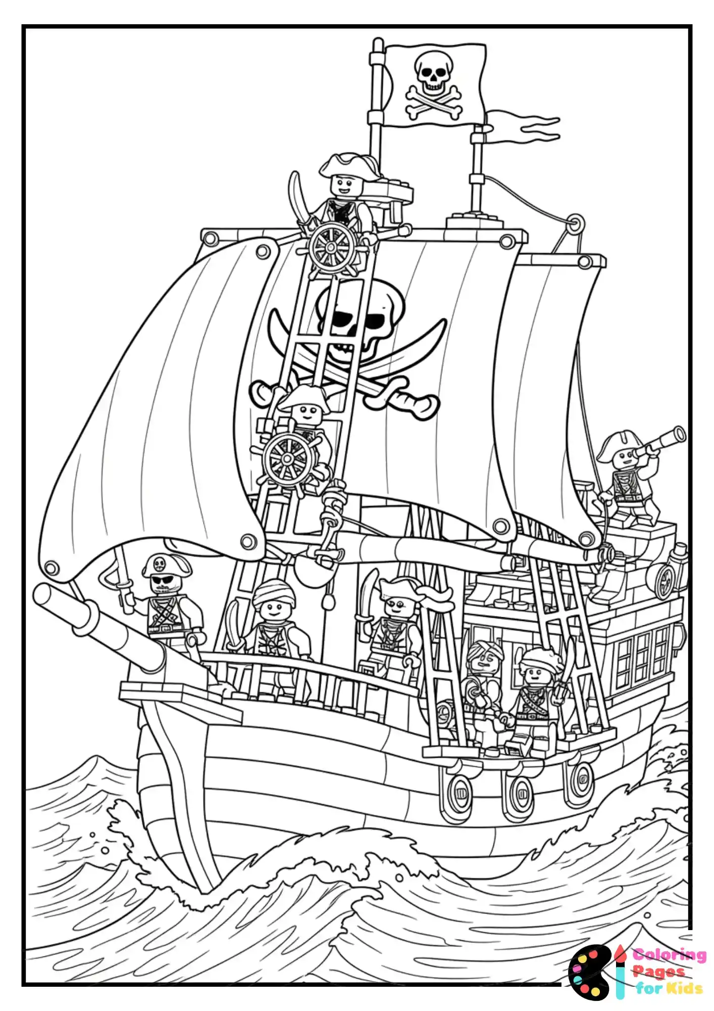lego pirate ship coloring page