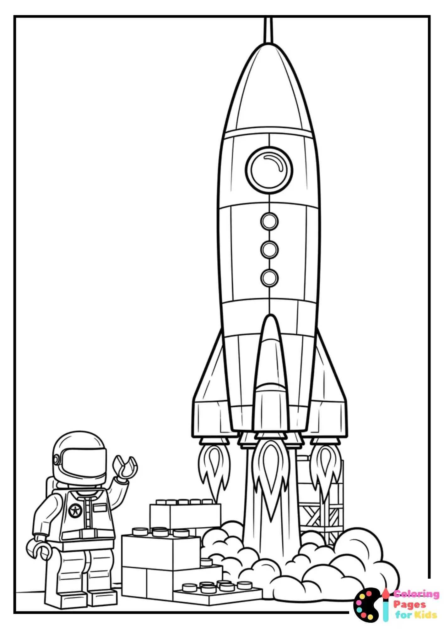 lego rocket launch coloring sheet