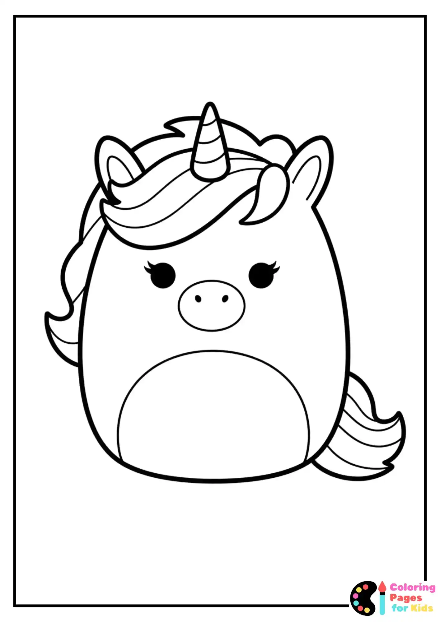 lola the unicorn squishmallow coloring page
