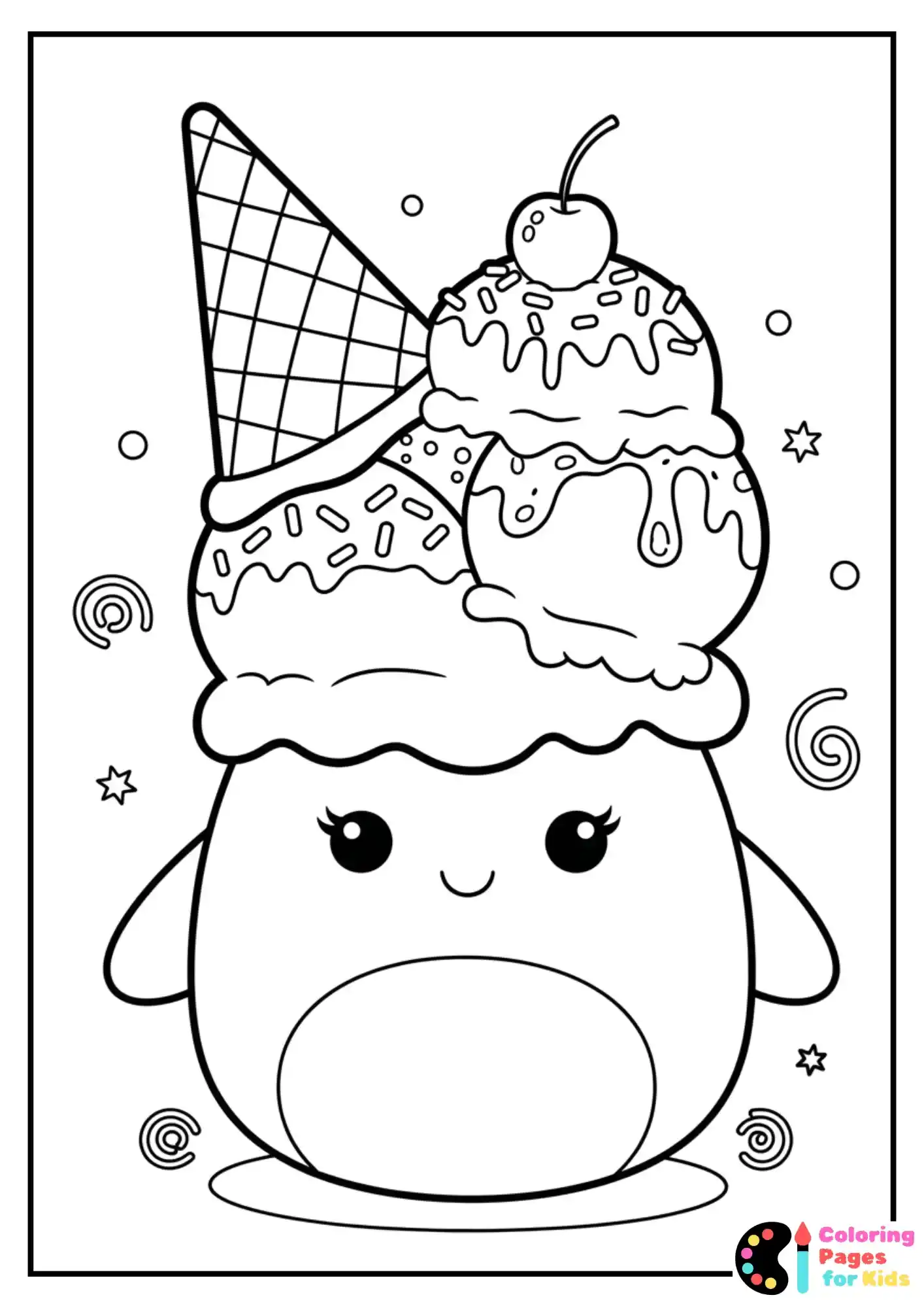 maya the ice cream squishmallow coloring page