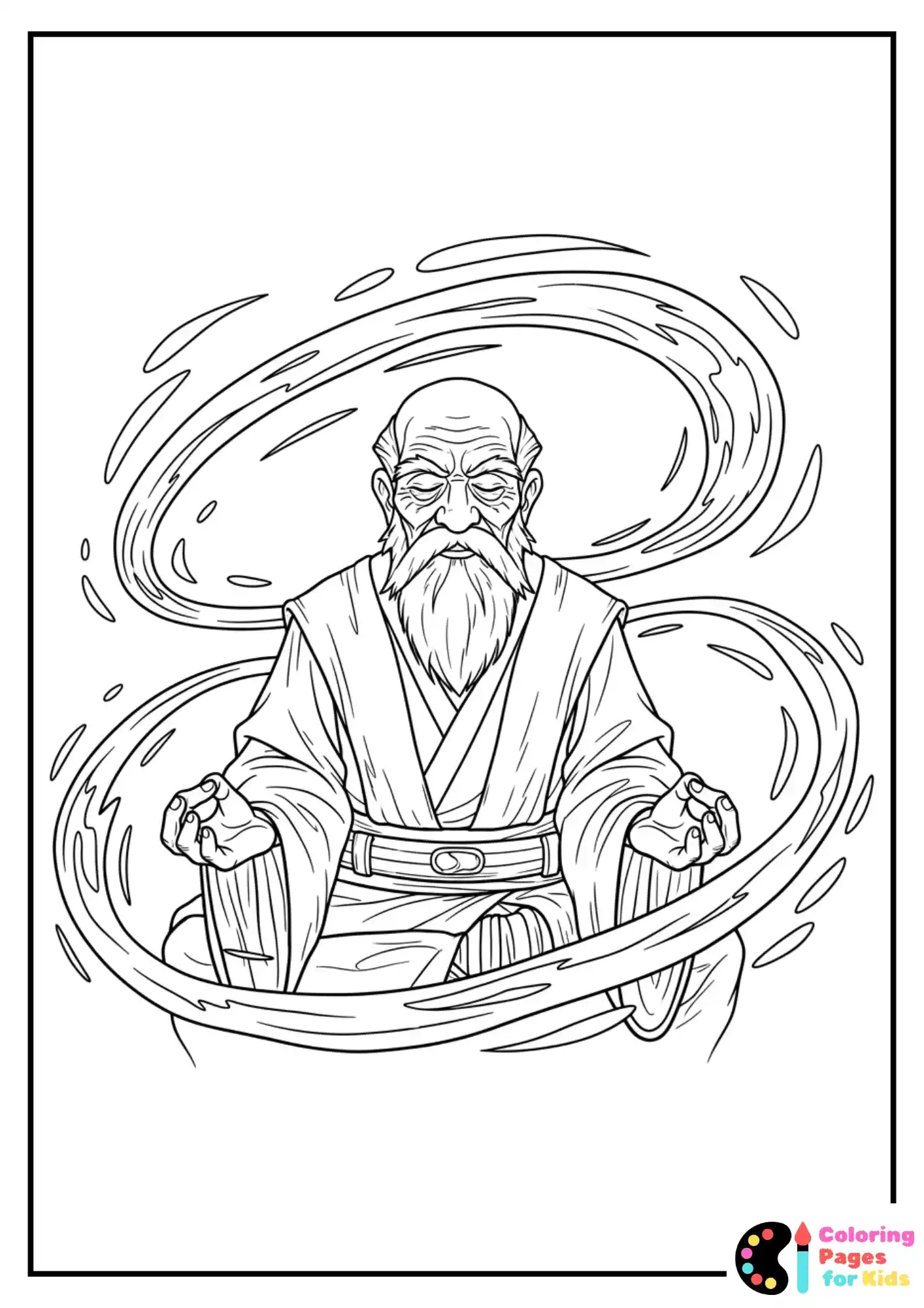 meditating jedi master coloring page