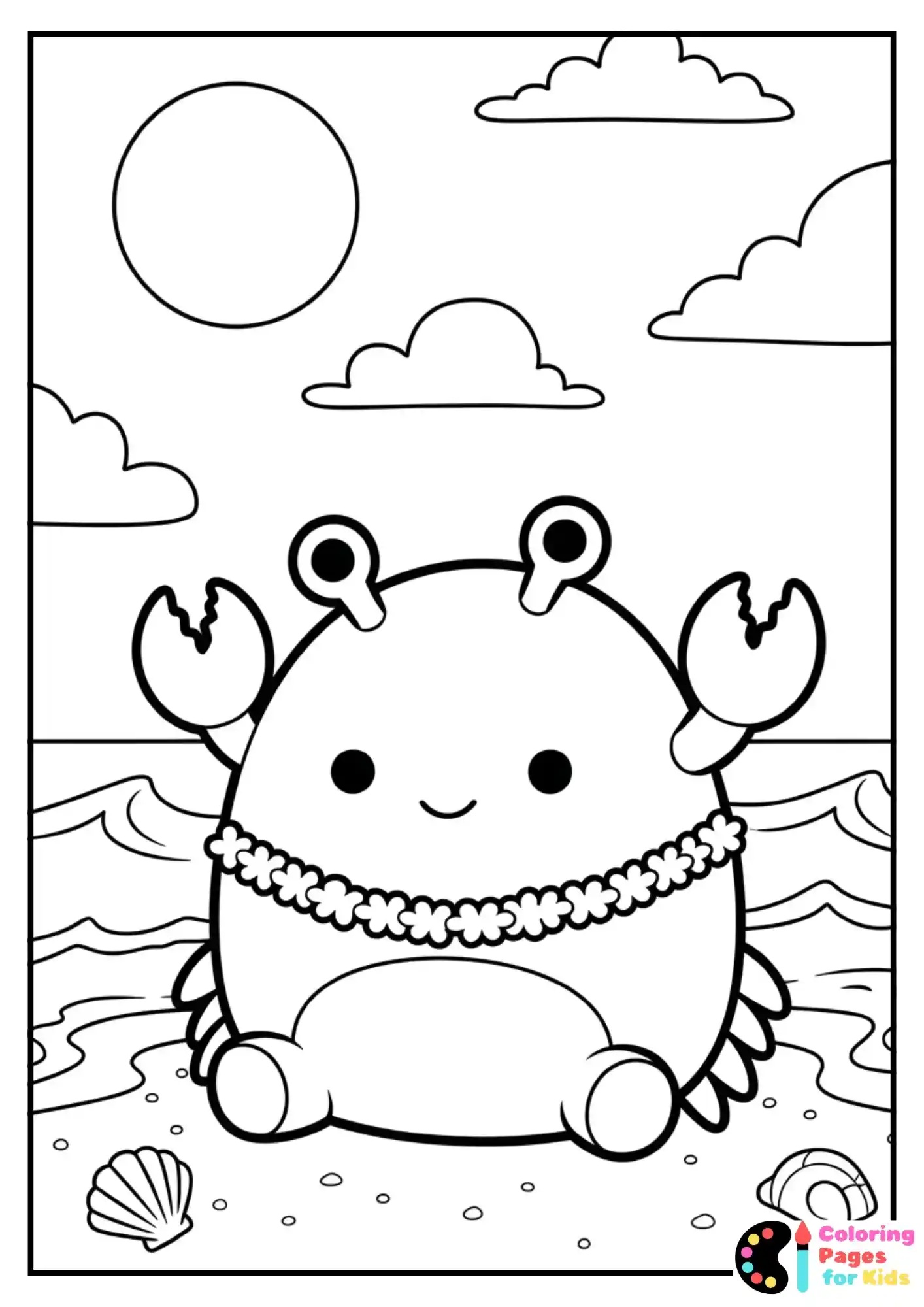 mykii the crab squishmallow coloring page