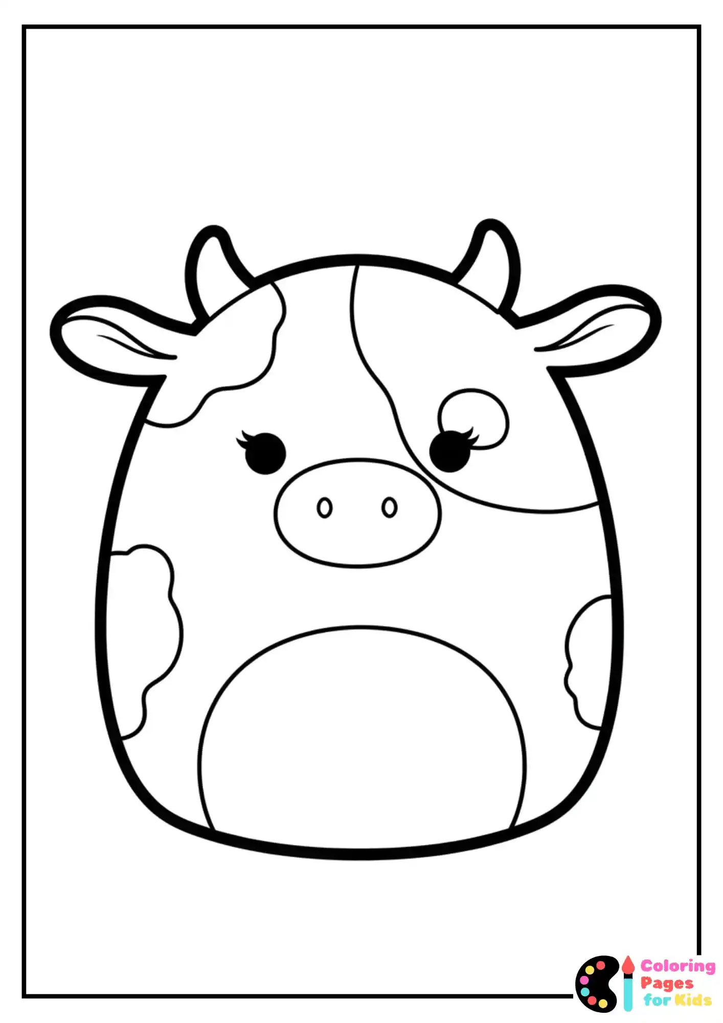 patty the cow squishmallow coloring page