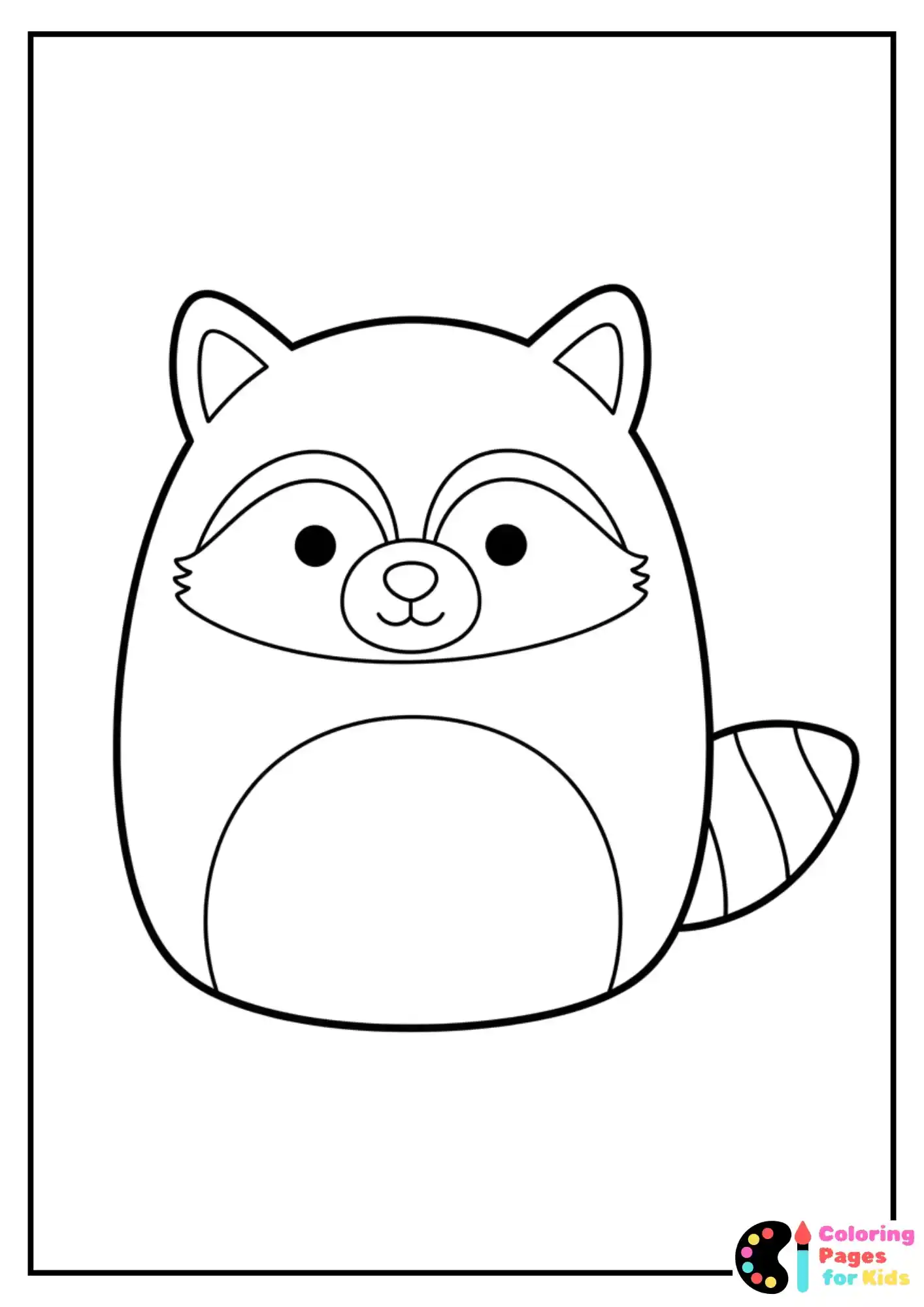 rocky the raccoon squishmallow coloring sheet