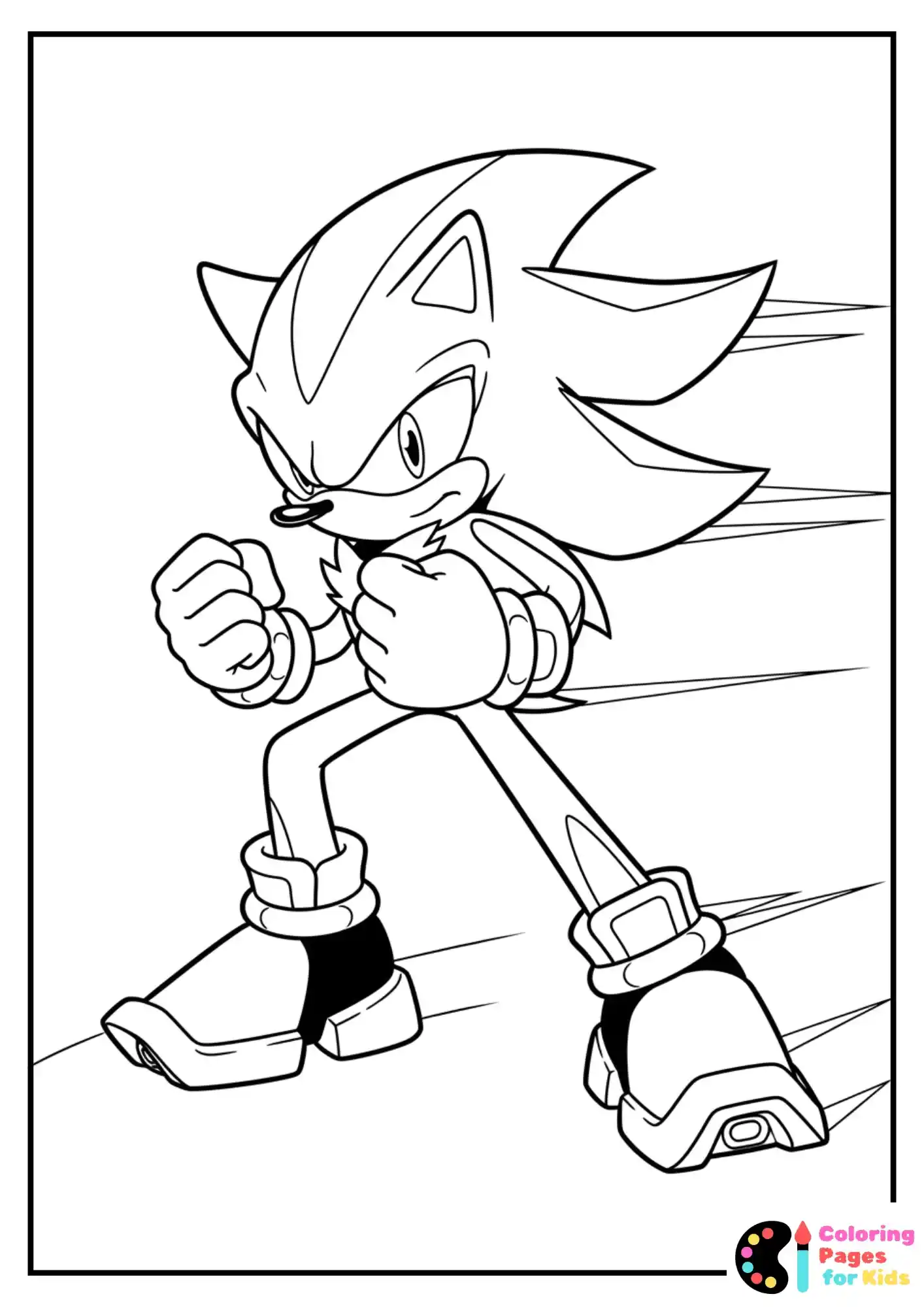 shadow sonic battle stance coloring sheet