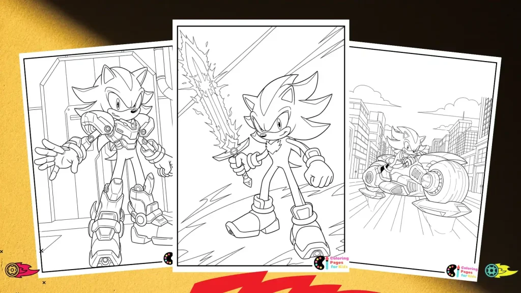 Shadow Sonic Coloring Pages for Kids (Free PDF Printable) 5 shadow sonic coloring pages