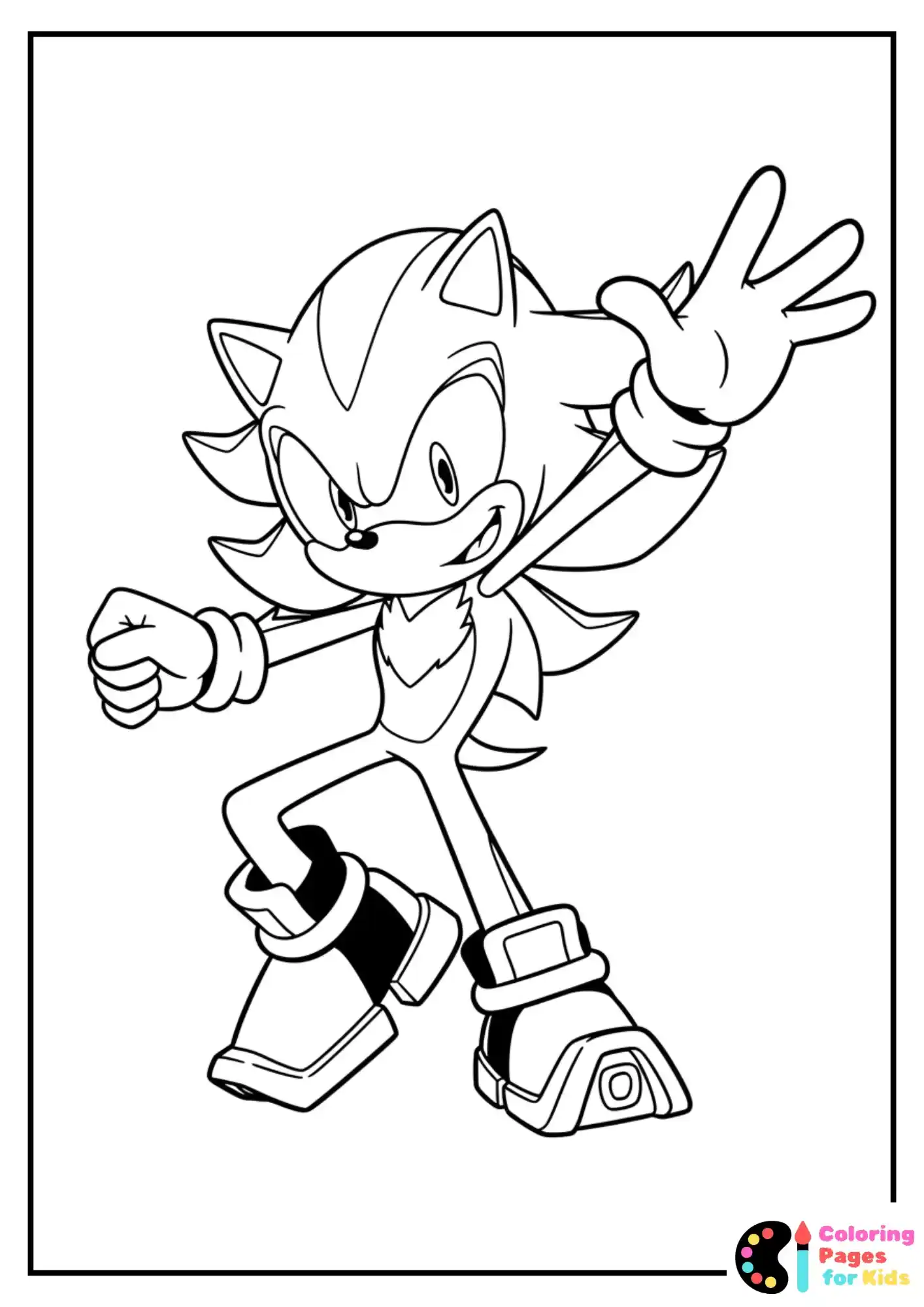 shadow sonic dancing fun coloring sheet