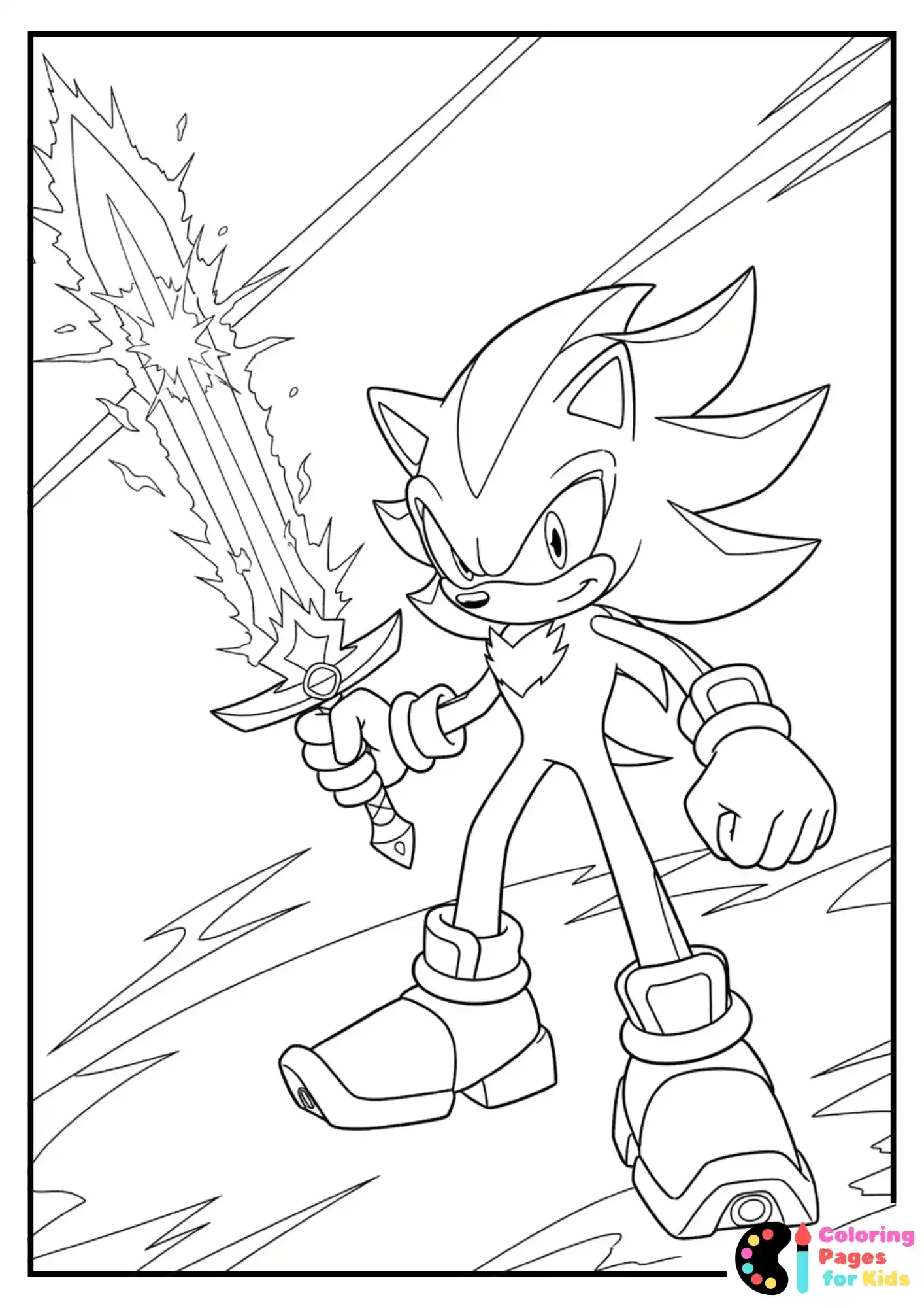 shadow sonic energy blade coloring page