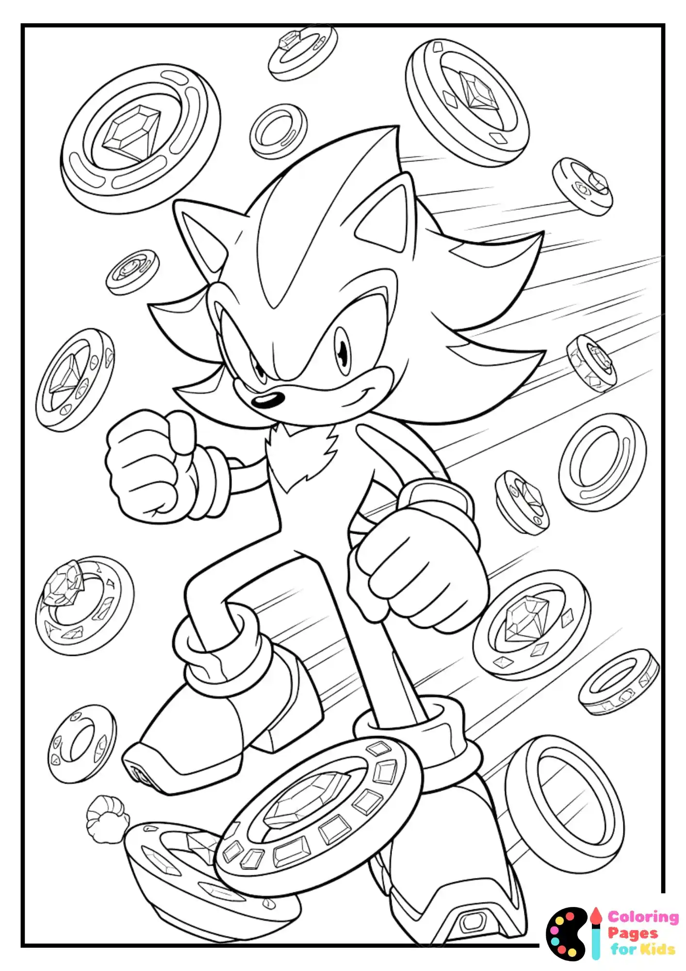 shadow sonic floating rings coloring sheet
