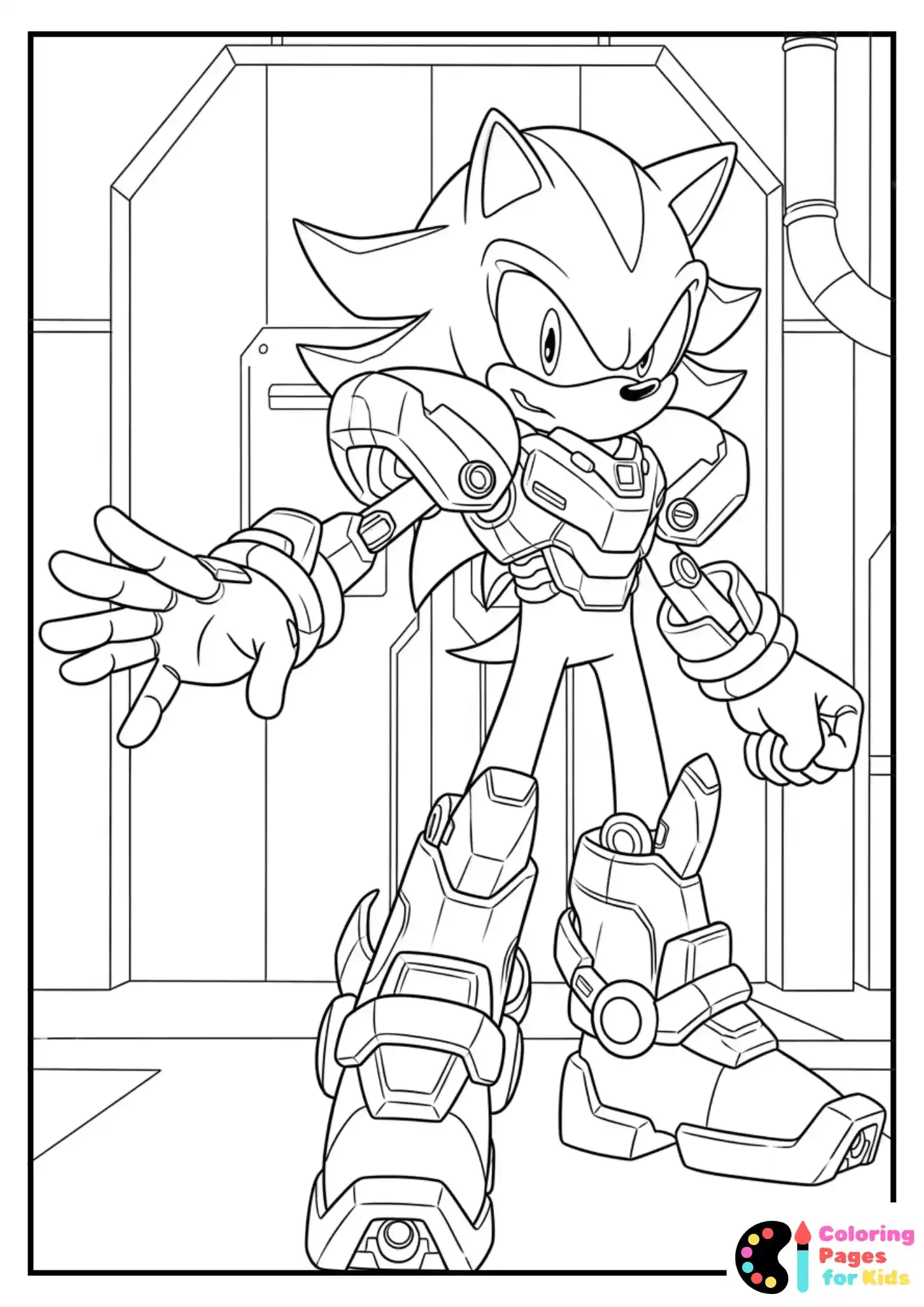 shadow sonic mech armor coloring sheet