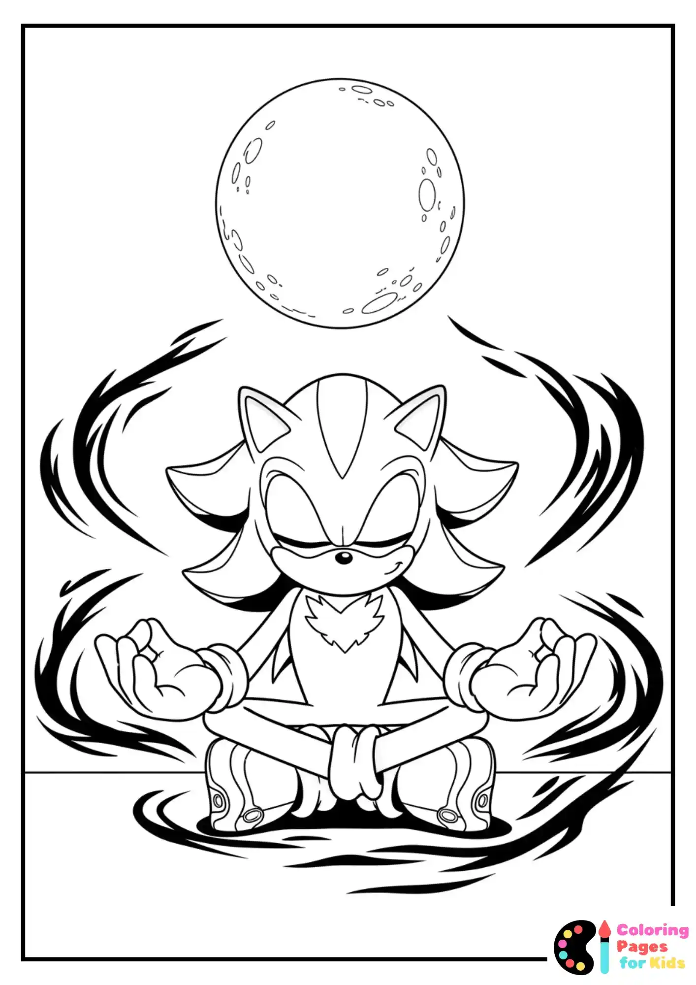 shadow sonic moon meditation coloring page