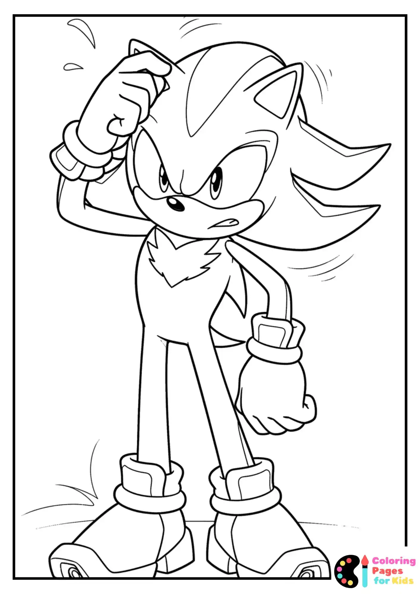 shadow sonic playful moment coloring page