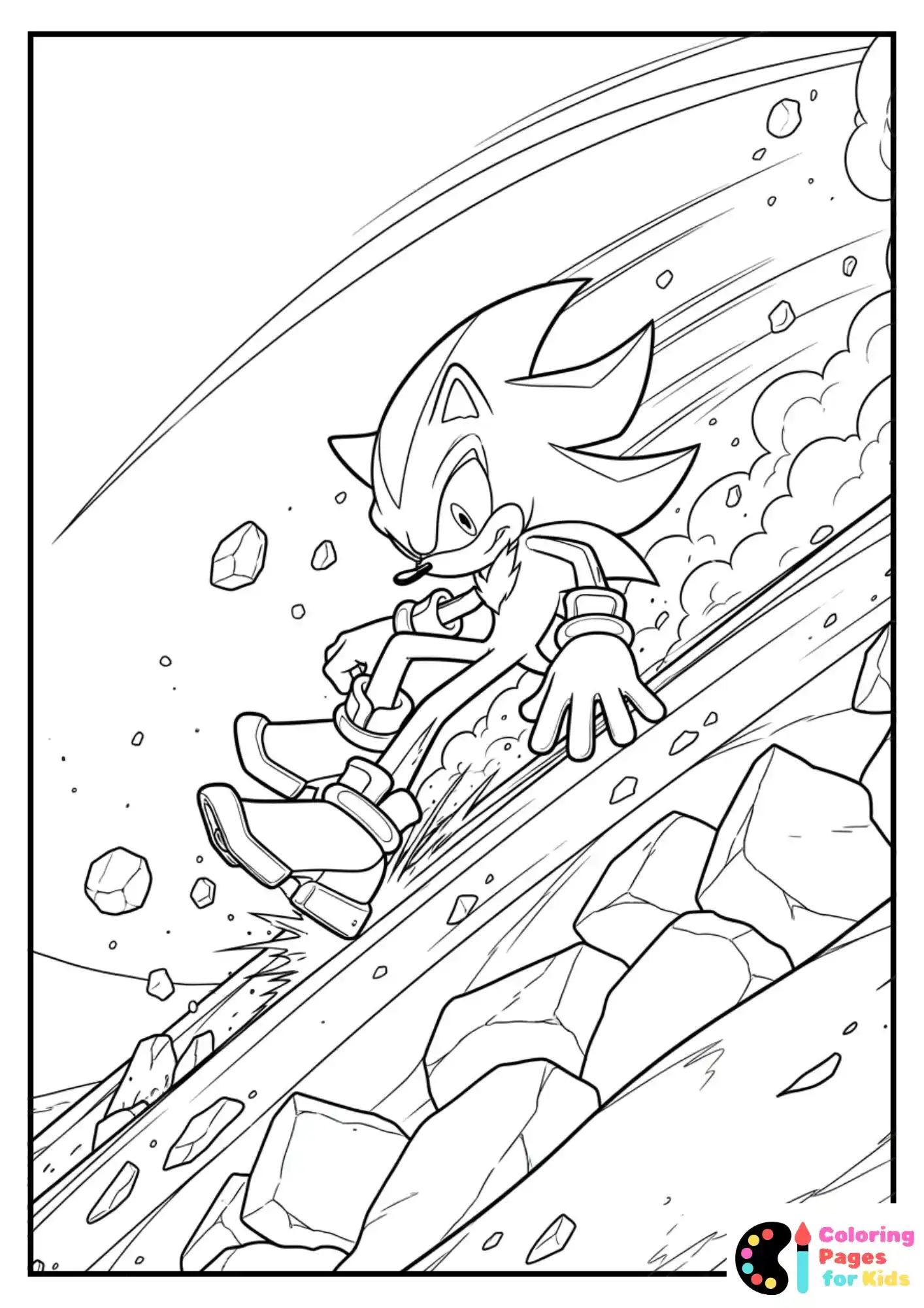 shadow sonic rubble slide coloring sheet