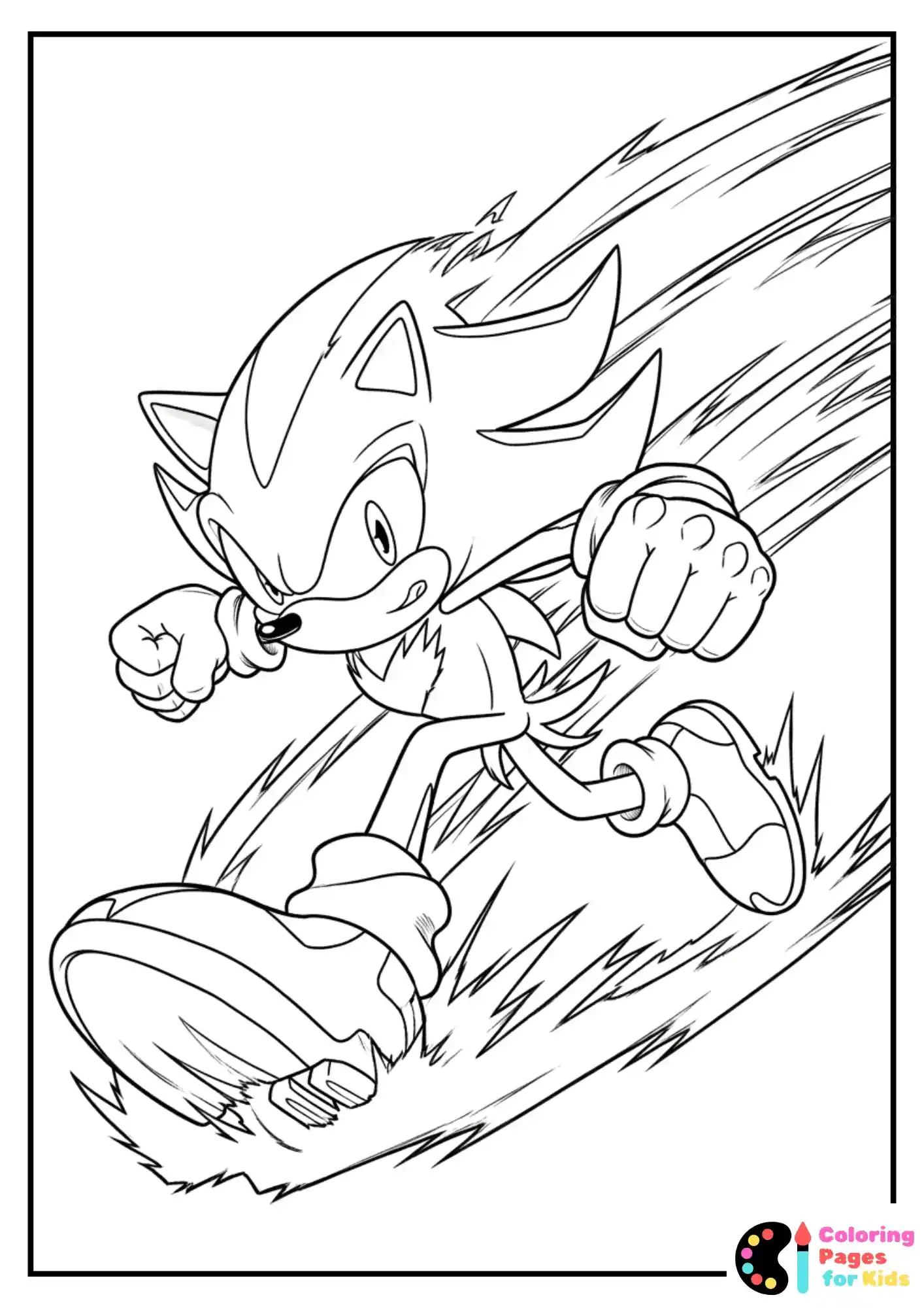 shadow sonic speed dash coloring sheet