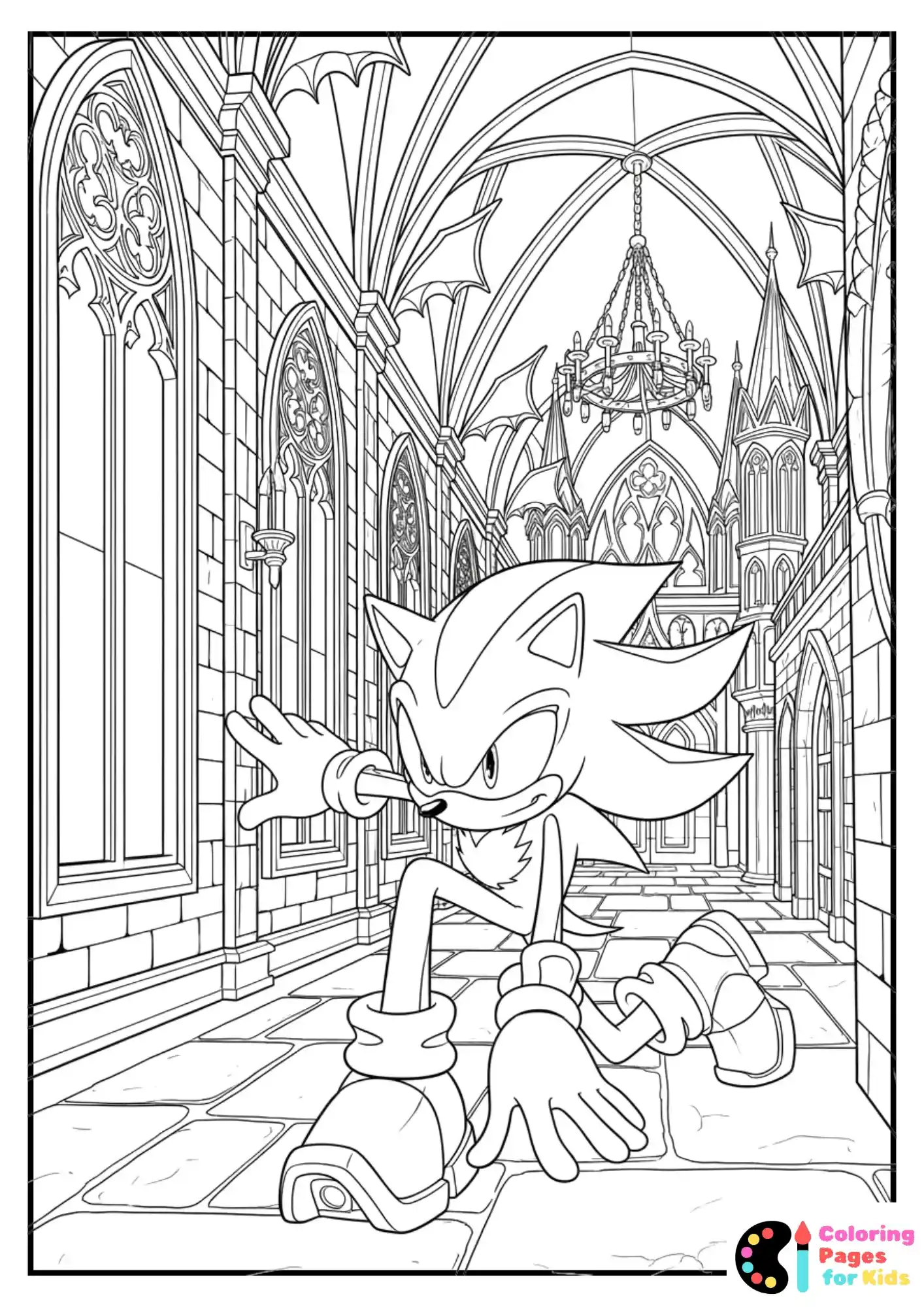 shadow sonic stealth castle coloring sheet