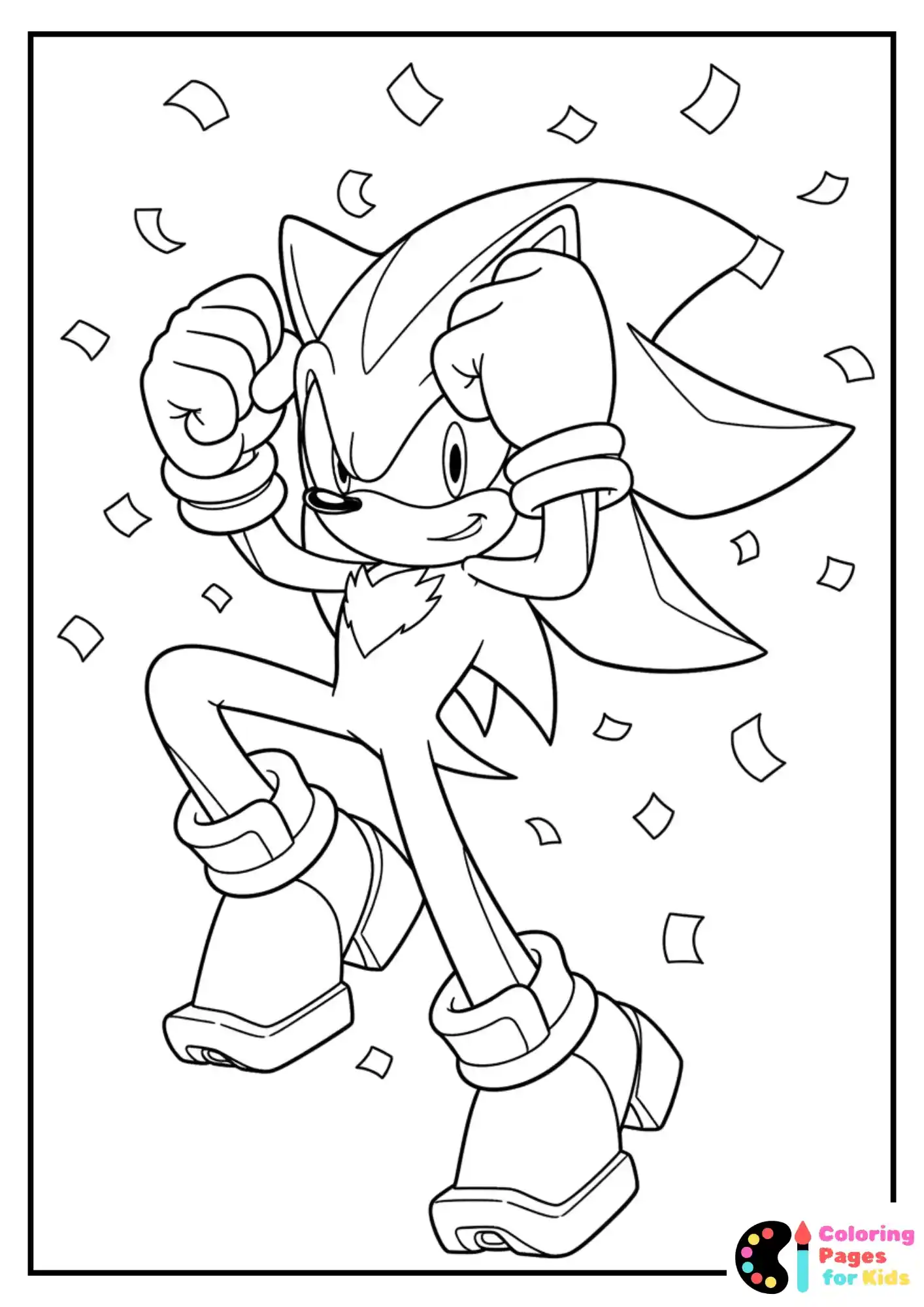 shadow sonic victory pose coloring sheet