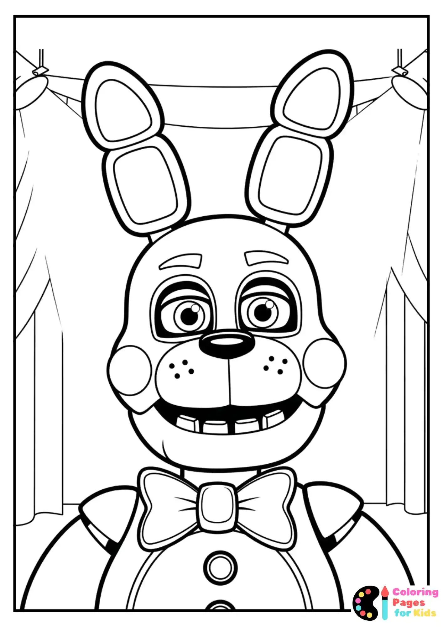 smiling bonnie bowtie coloring page