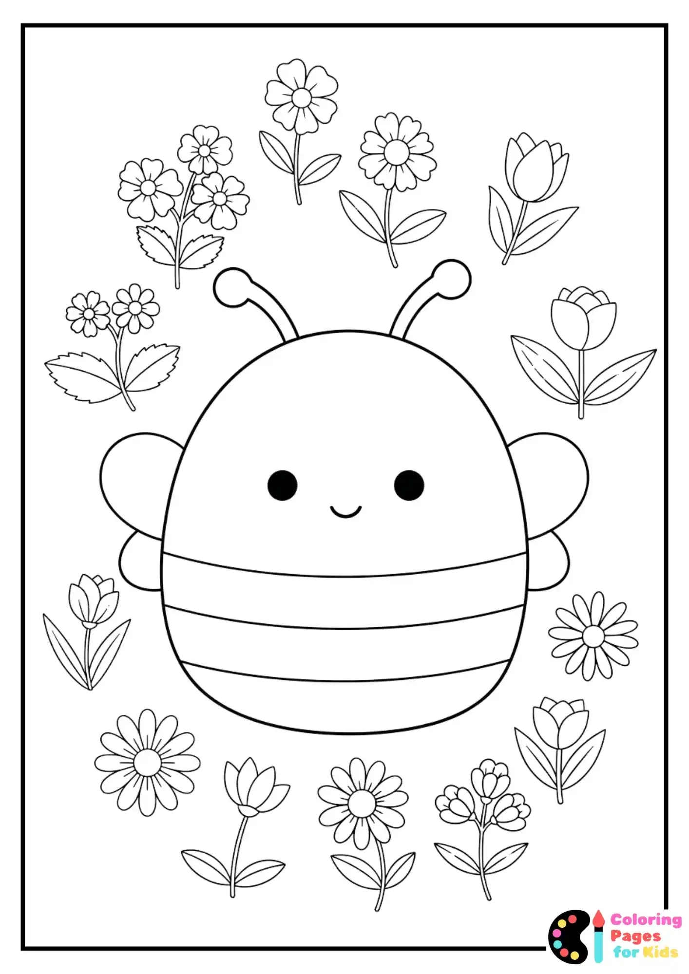 sunny the bee squishmallow coloring sheet