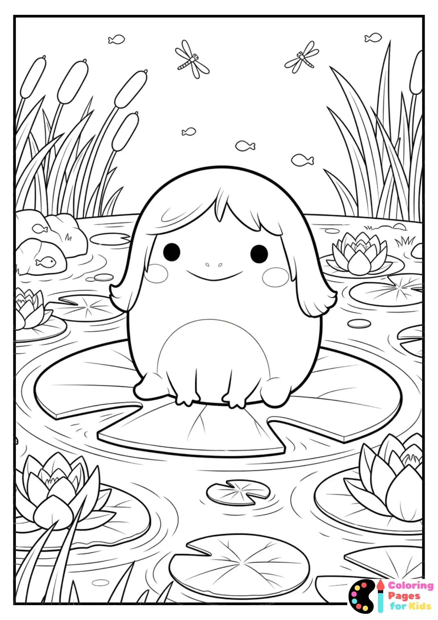 wendy the frog squishmallow coloring page