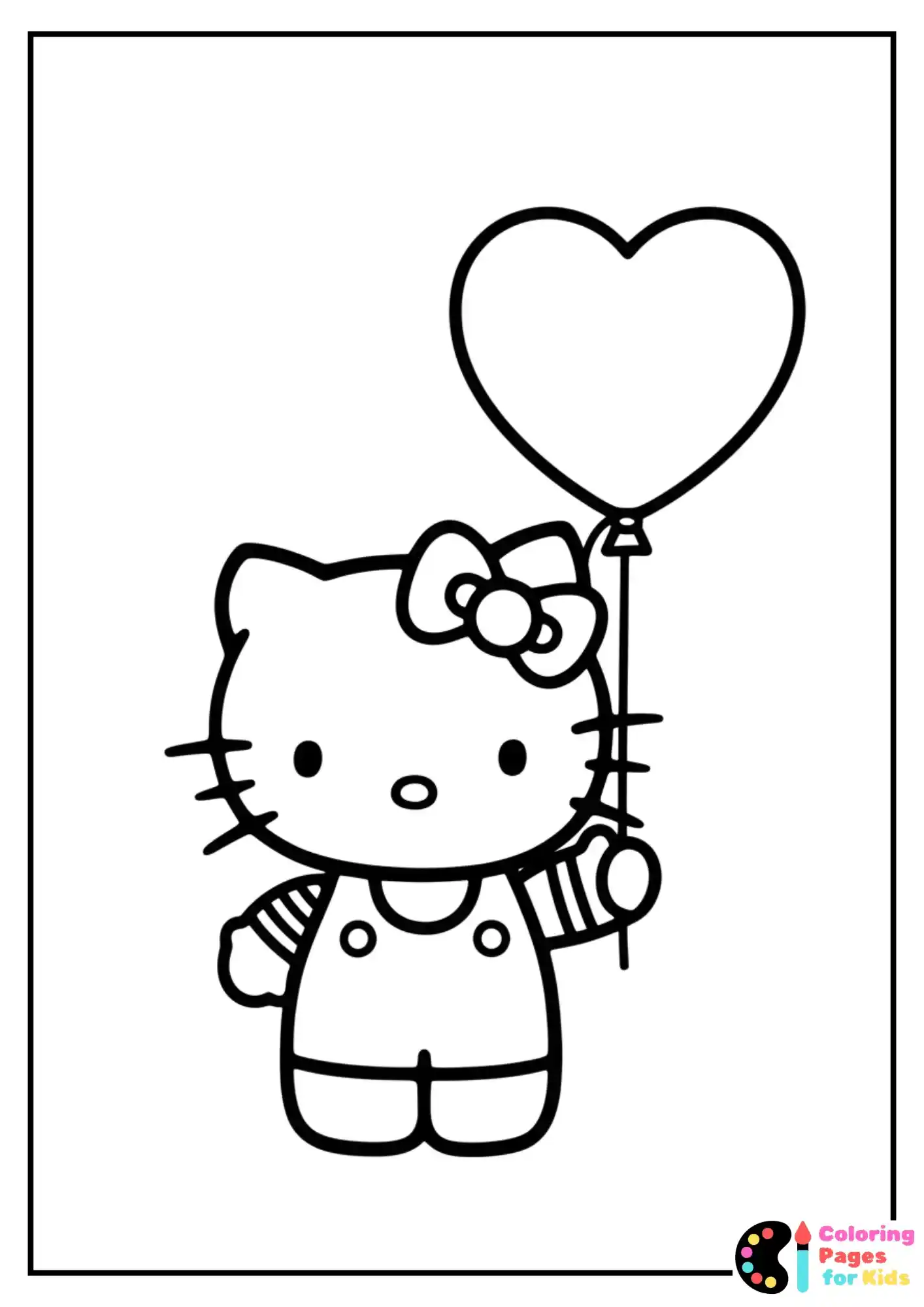 Sanrio Coloring Pages for Kids (Free PDF Printable) 25 hello kitty heart balloon coloring sheet