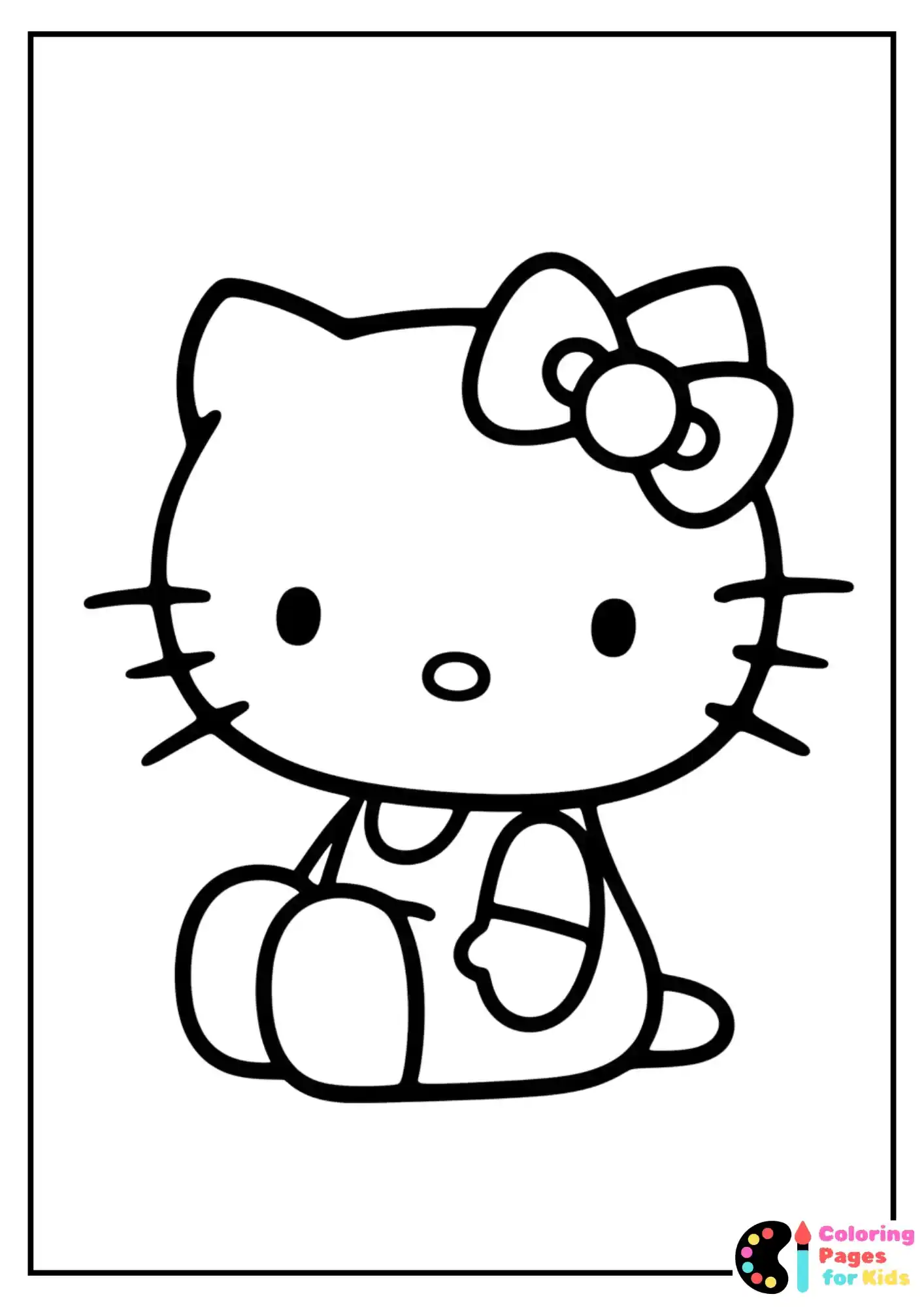 Sanrio Coloring Pages for Kids (Free PDF Printable) 20 hello kitty with bow coloring page